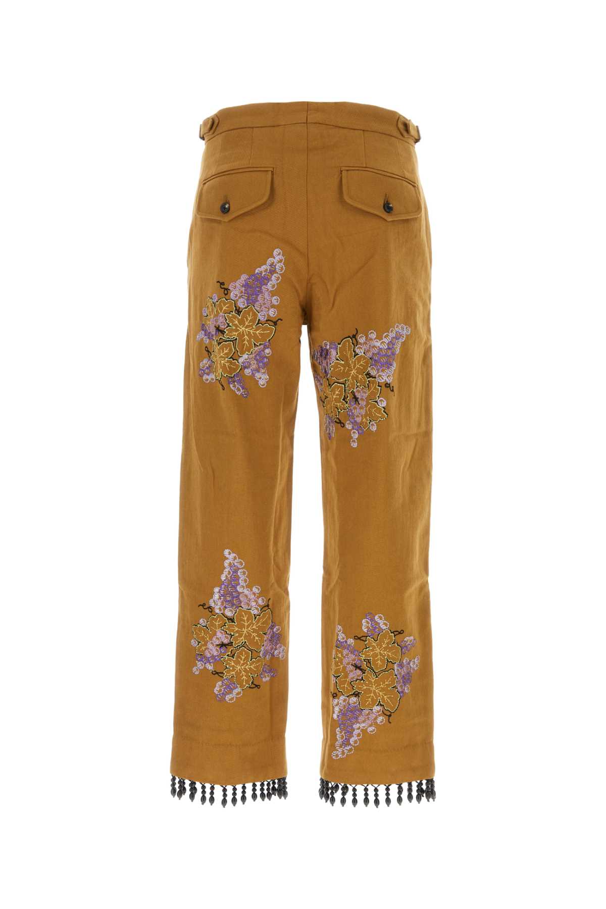 Shop Bode Biscuit Cotton Pant In Brownmulti