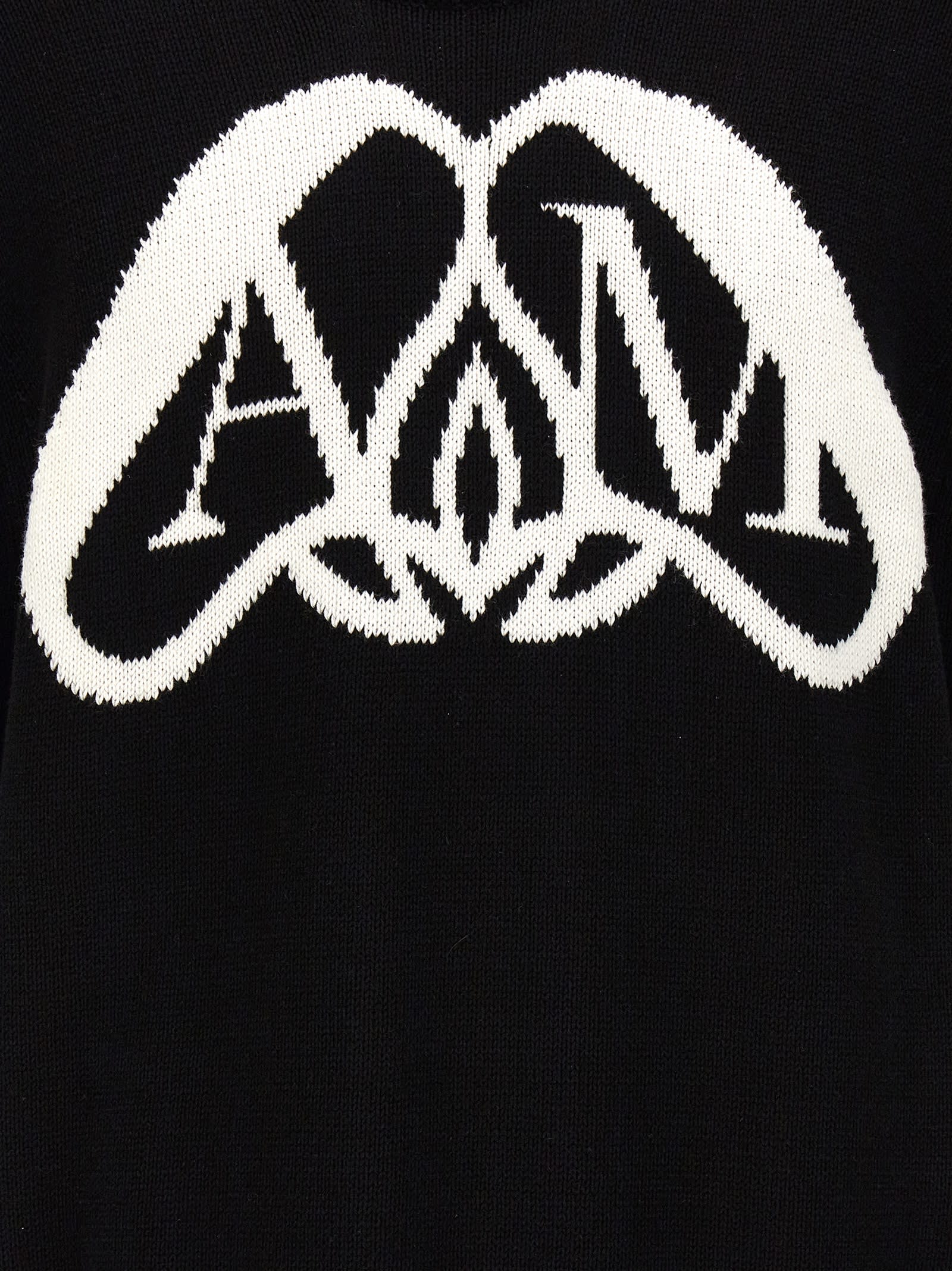 Shop Alexander Mcqueen Logo Seal Sweater In White/black