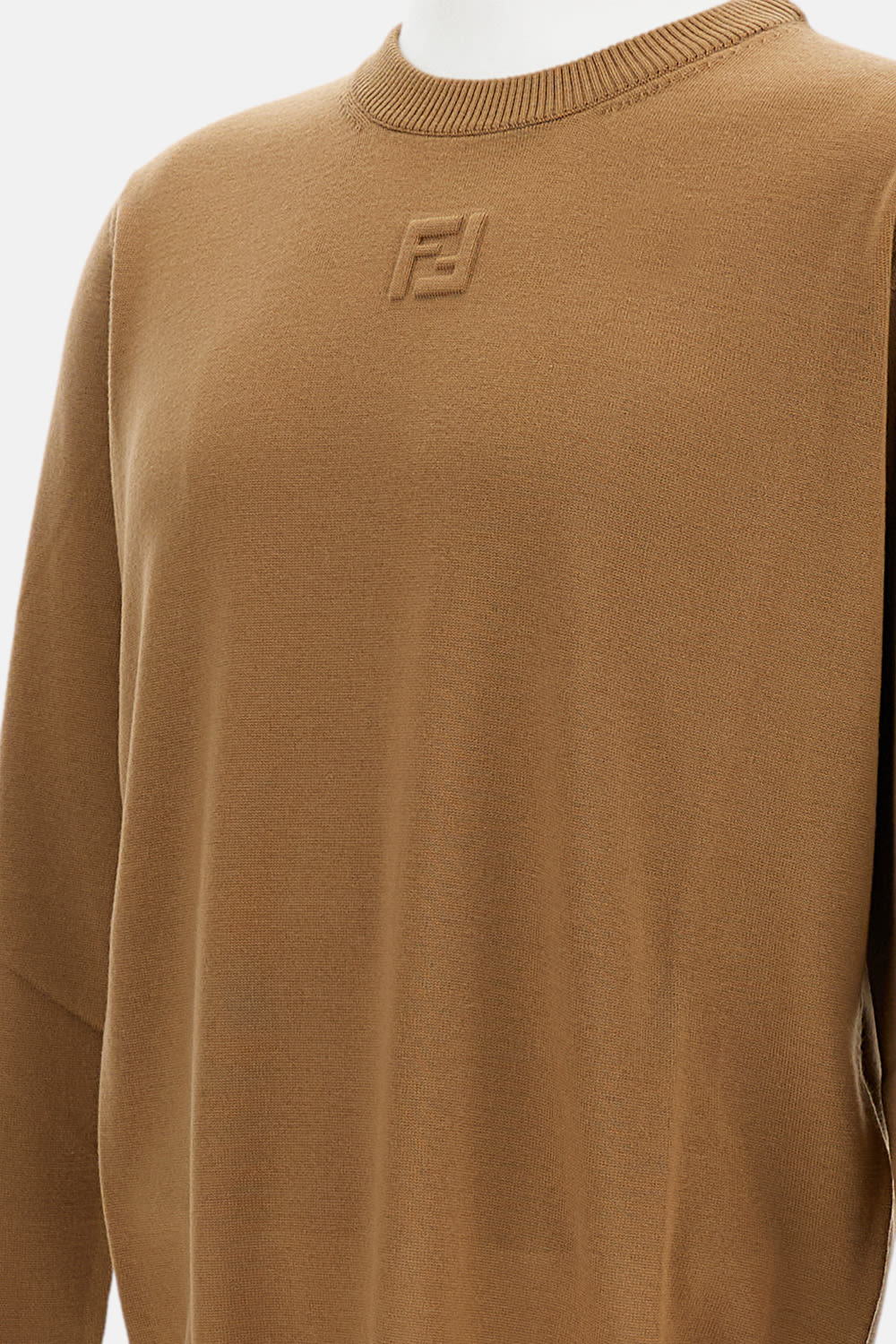 Fendi Wool Sweater Sweaters And Cardigans Beige In Brown