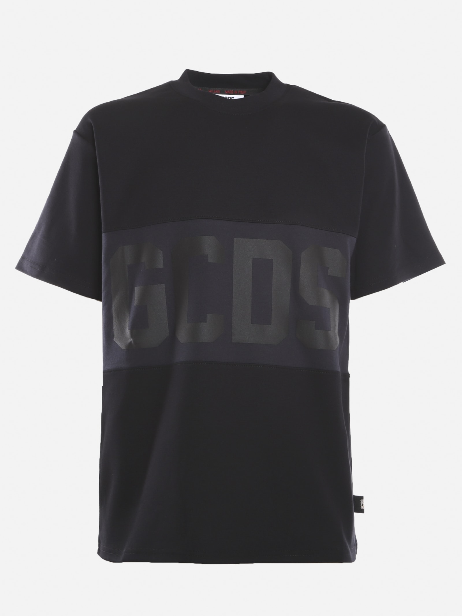 GCDS Cotton T-shirt With Tone-on-tone Logo Band