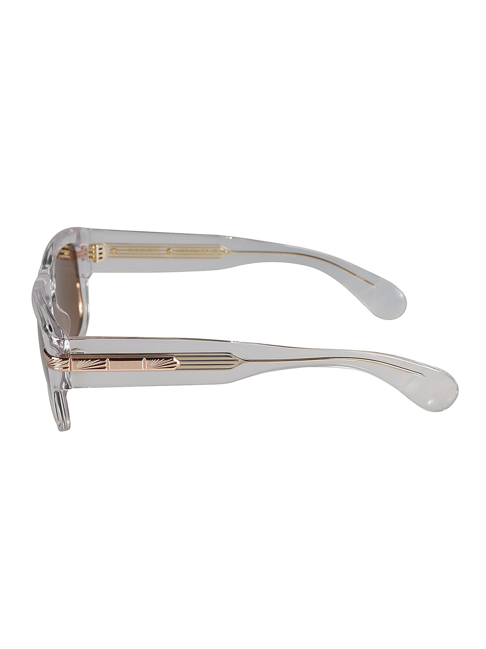 Shop Gucci Wayfarer Transparent Sunglasses In Brown