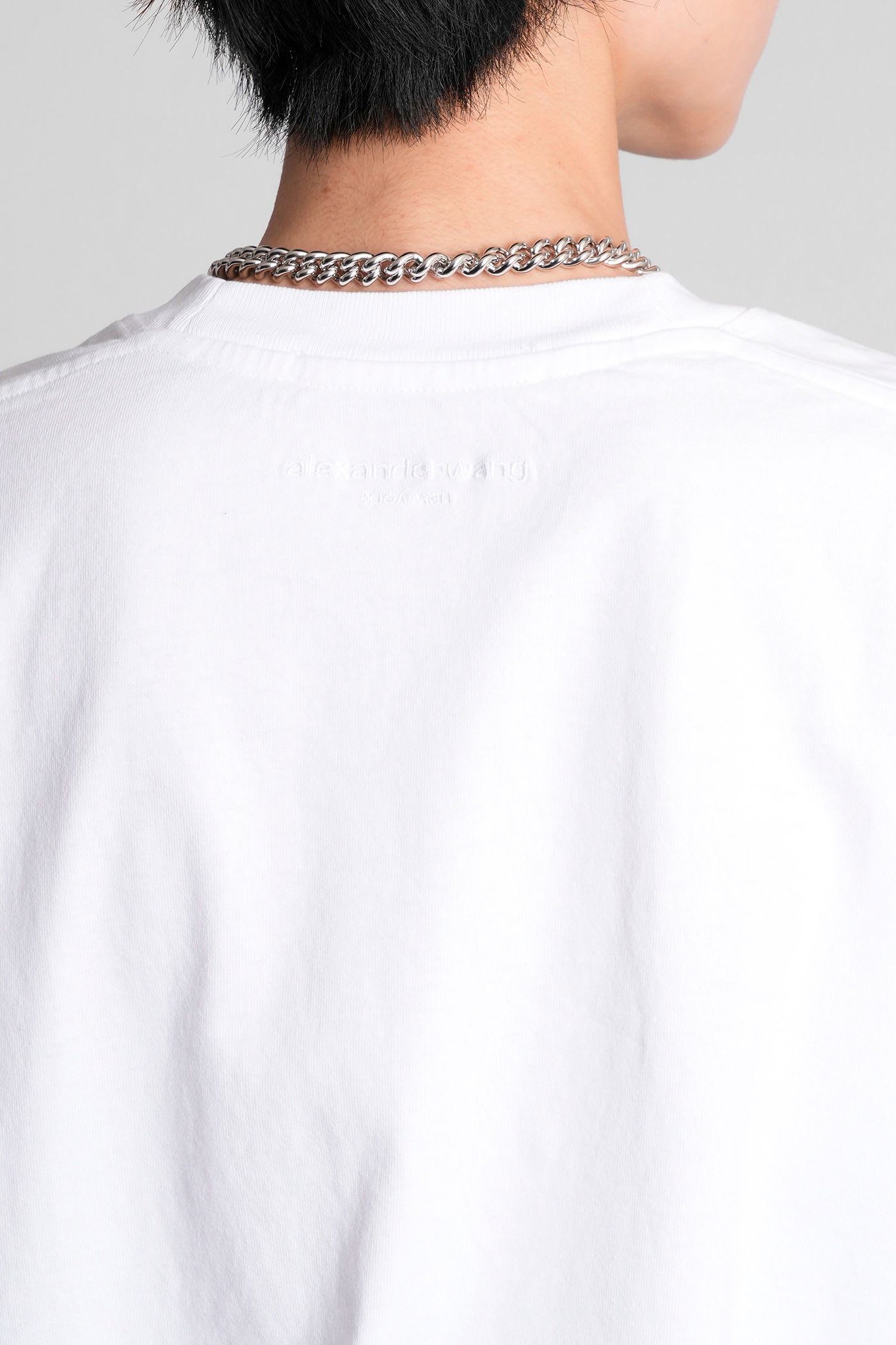 Alexander Wang T-shirt In White Cotton In White