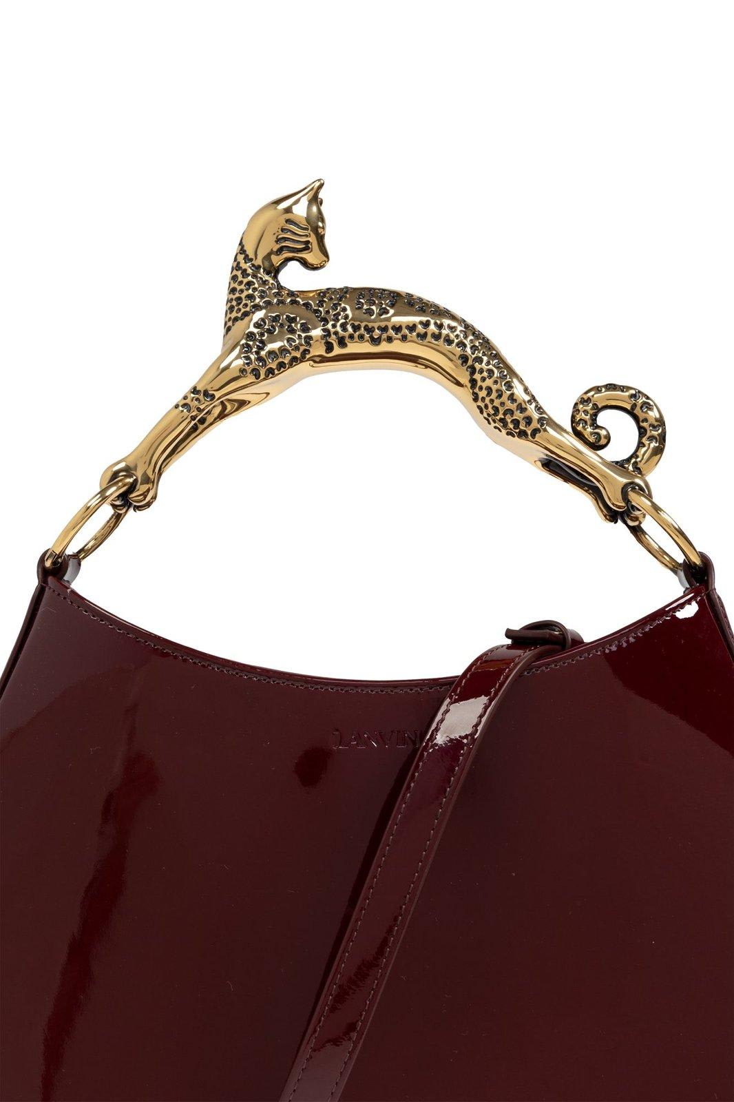 LANVIN CURVE-EDGED SMALL CAT HANDLED TOTE BAG 