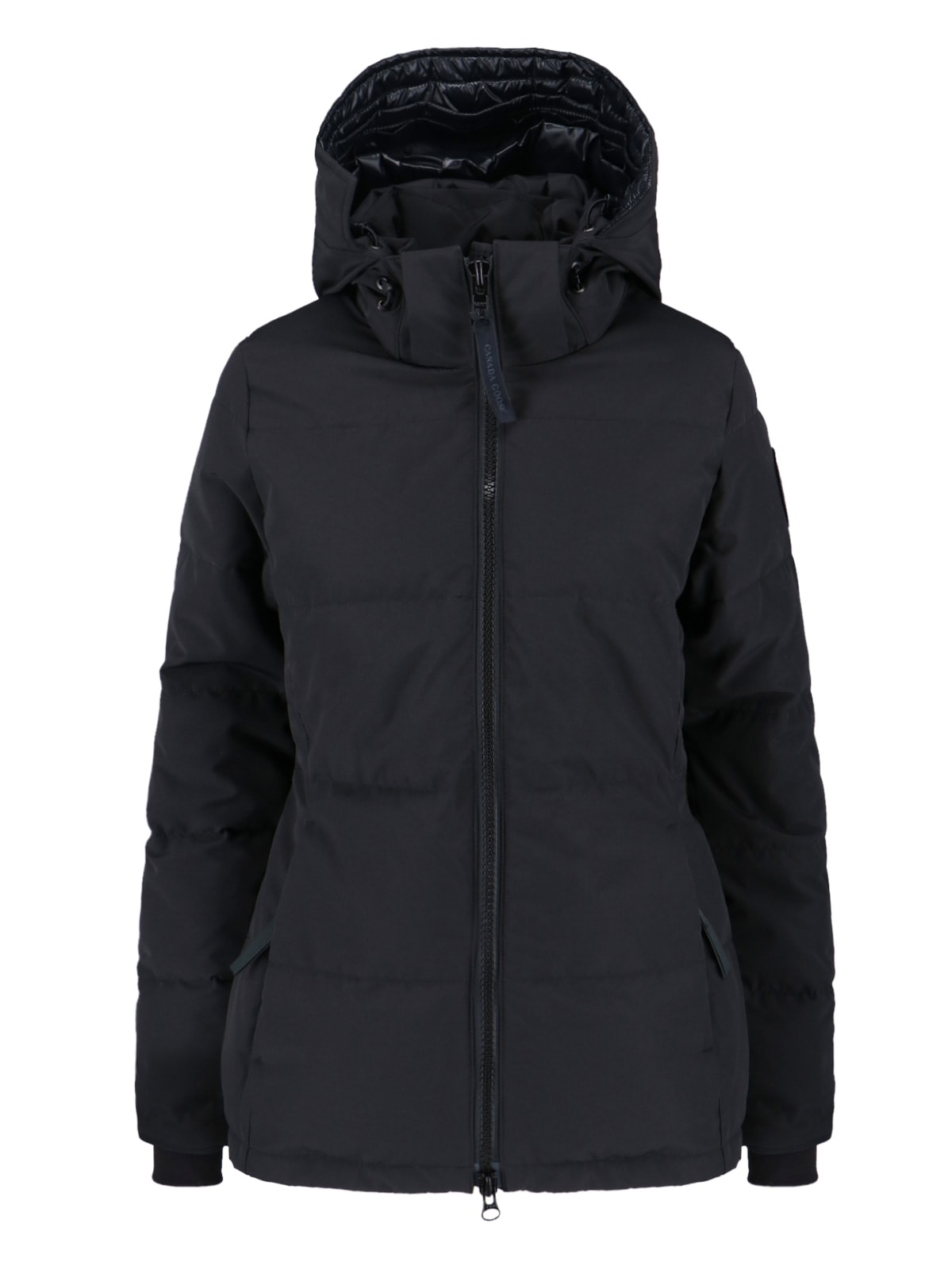 Canada Goose Hooded Quilted Jacket Long Sleeves In Black