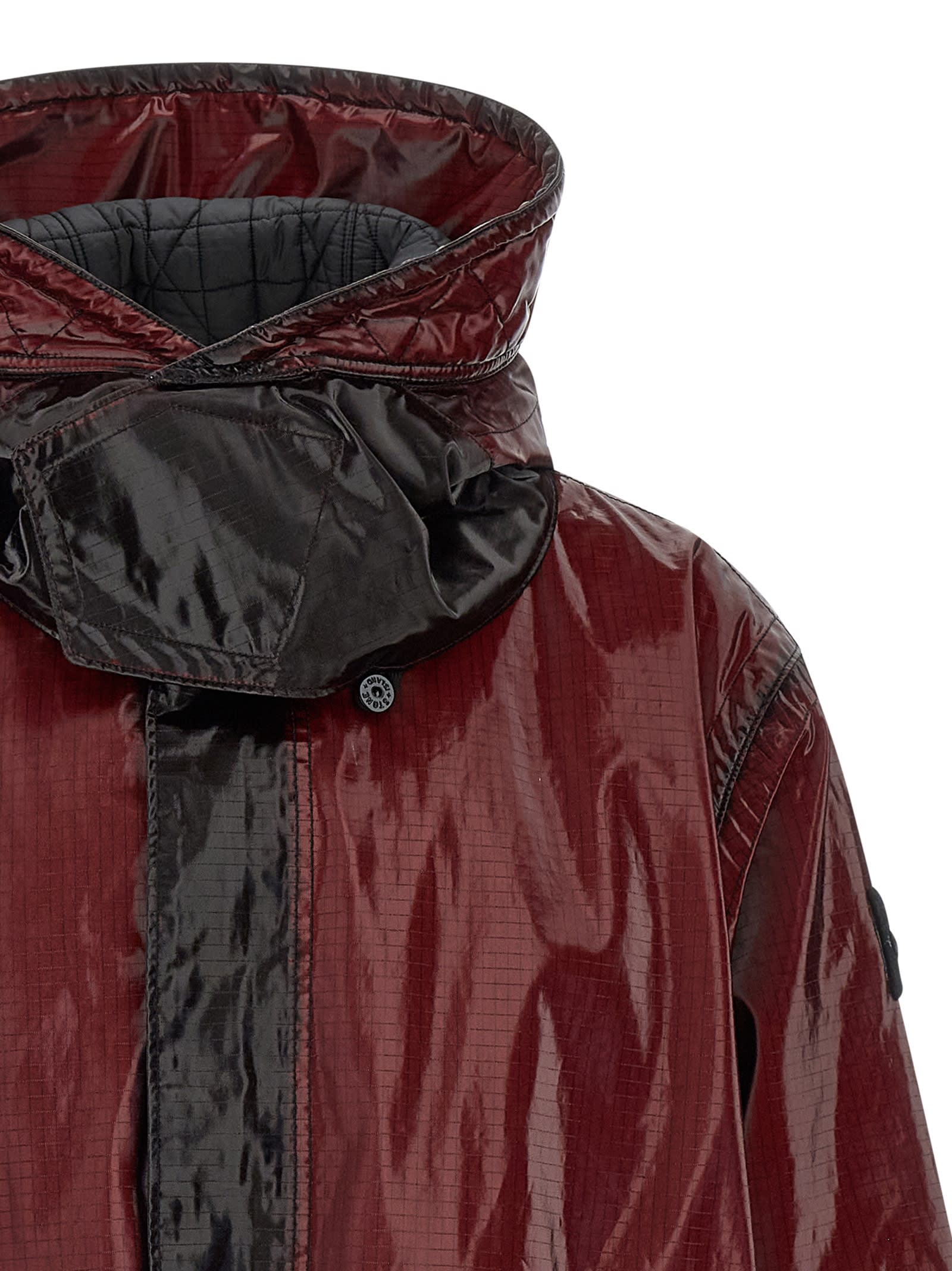 Stone Island 4100079 Uneven Ripstop Prismatico Puffer Jackets Bordeaux In Burgundy