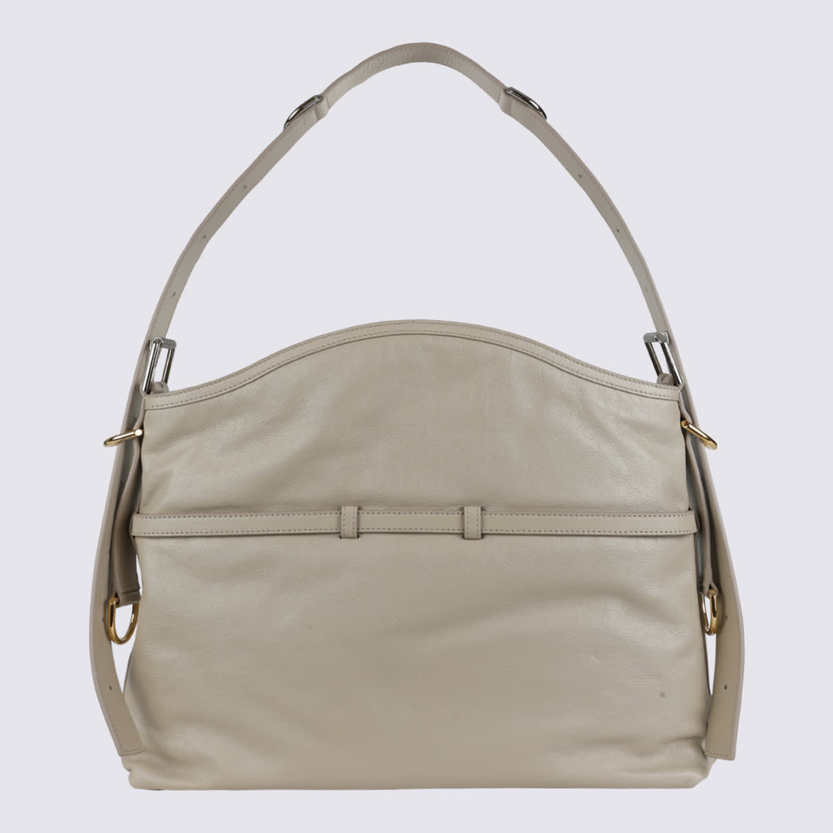 Shop Givenchy Beige Leather Voyou Medium Shoulder Bag In Natural Beige