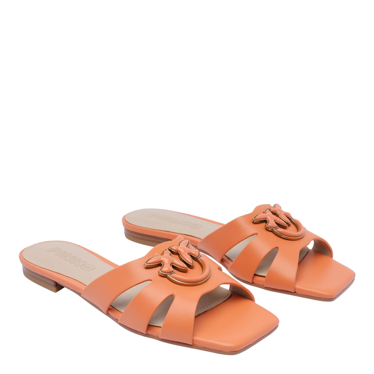 Shop Pinko Marli Flat Sandals In Brown