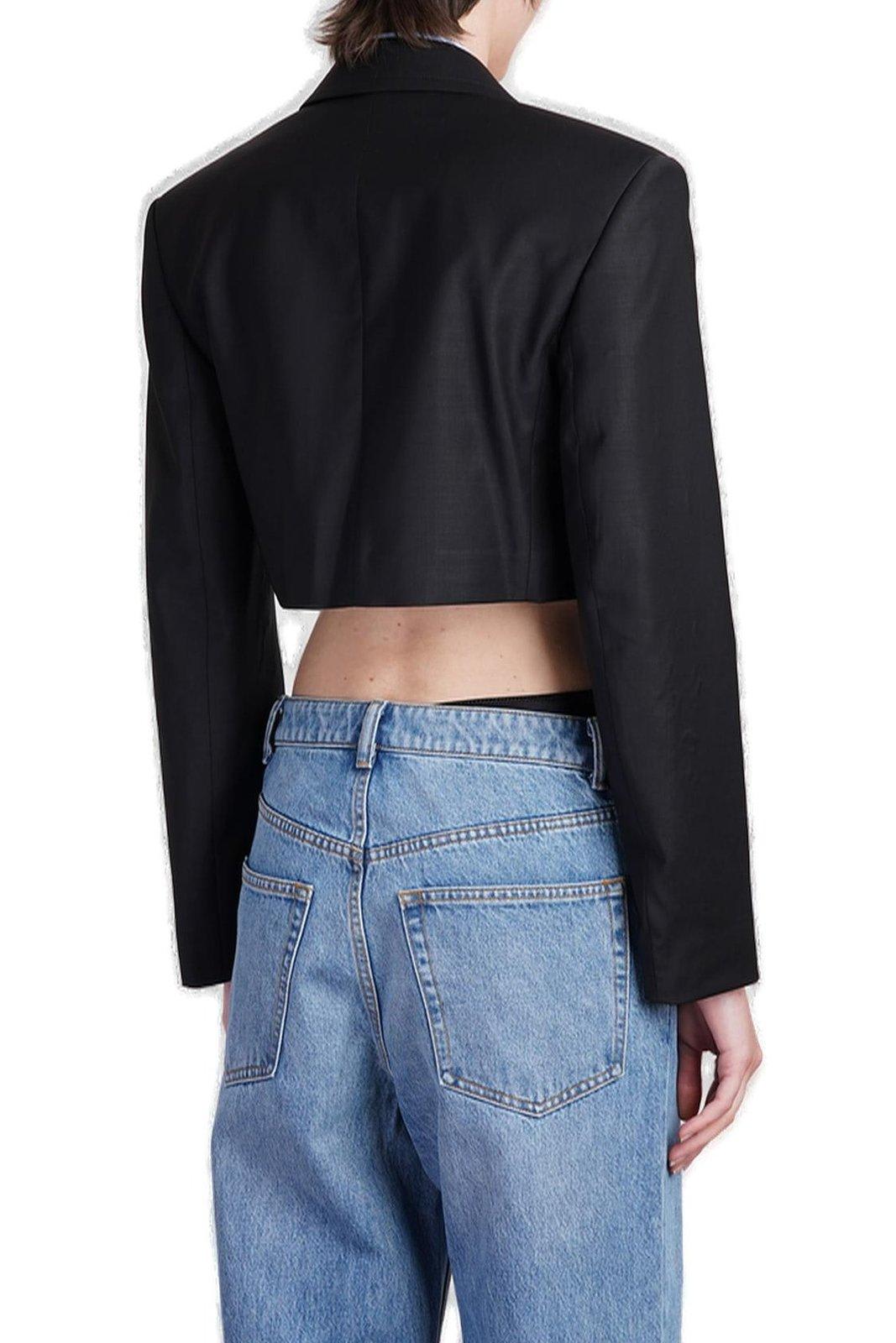 ALEXANDER WANG PRE-STYLED CROPPED BLAZER 