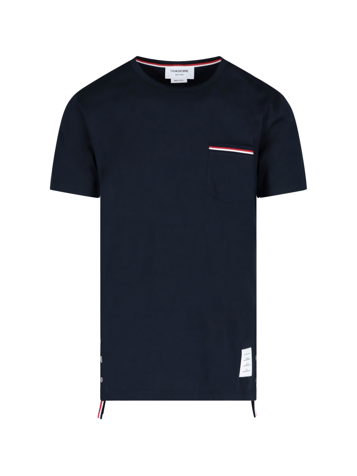 Shop Thom Browne Tricolor Pocket T-shirt In Blue