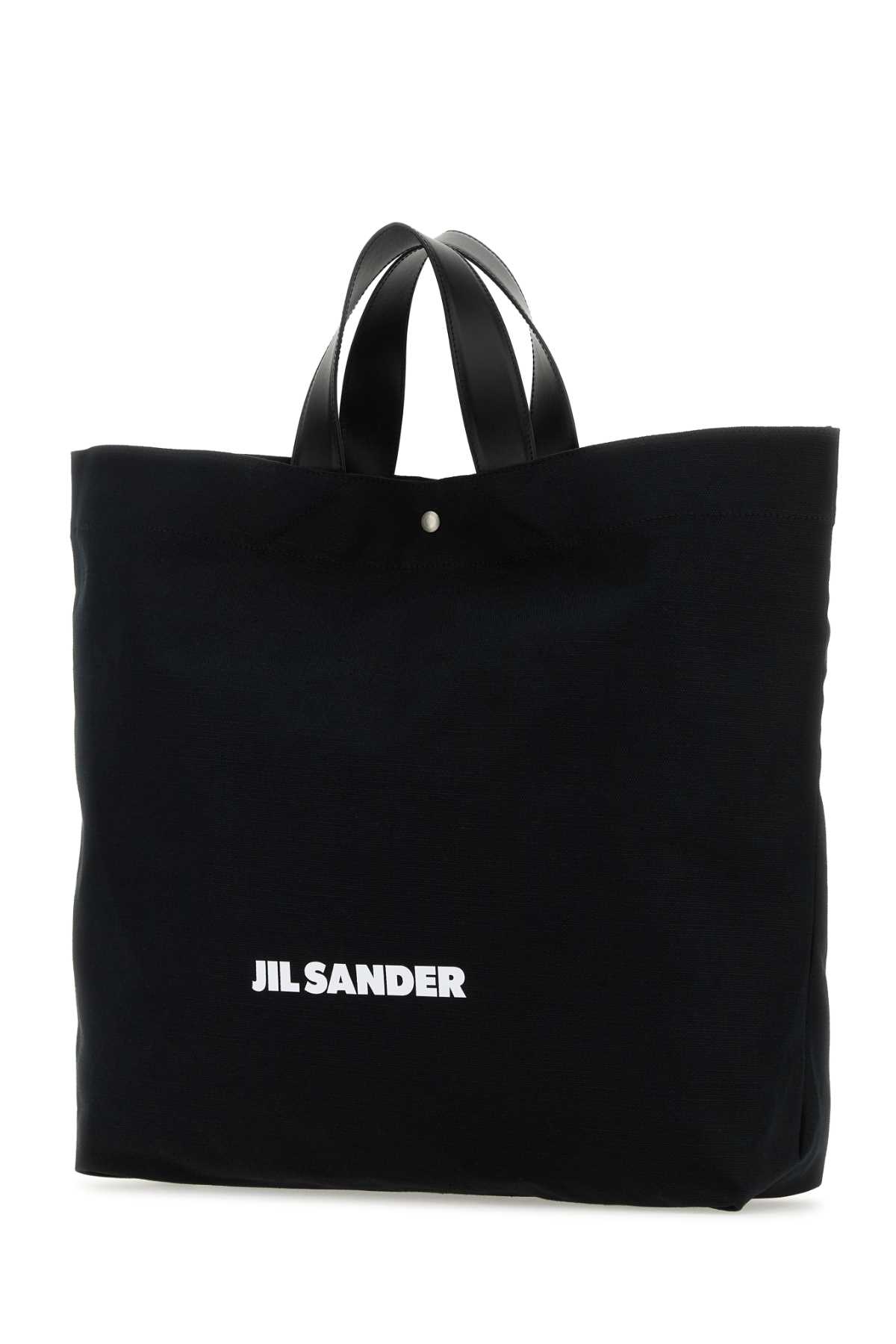 Jil Sander Woman Black Canvas Shopping Bag In 001