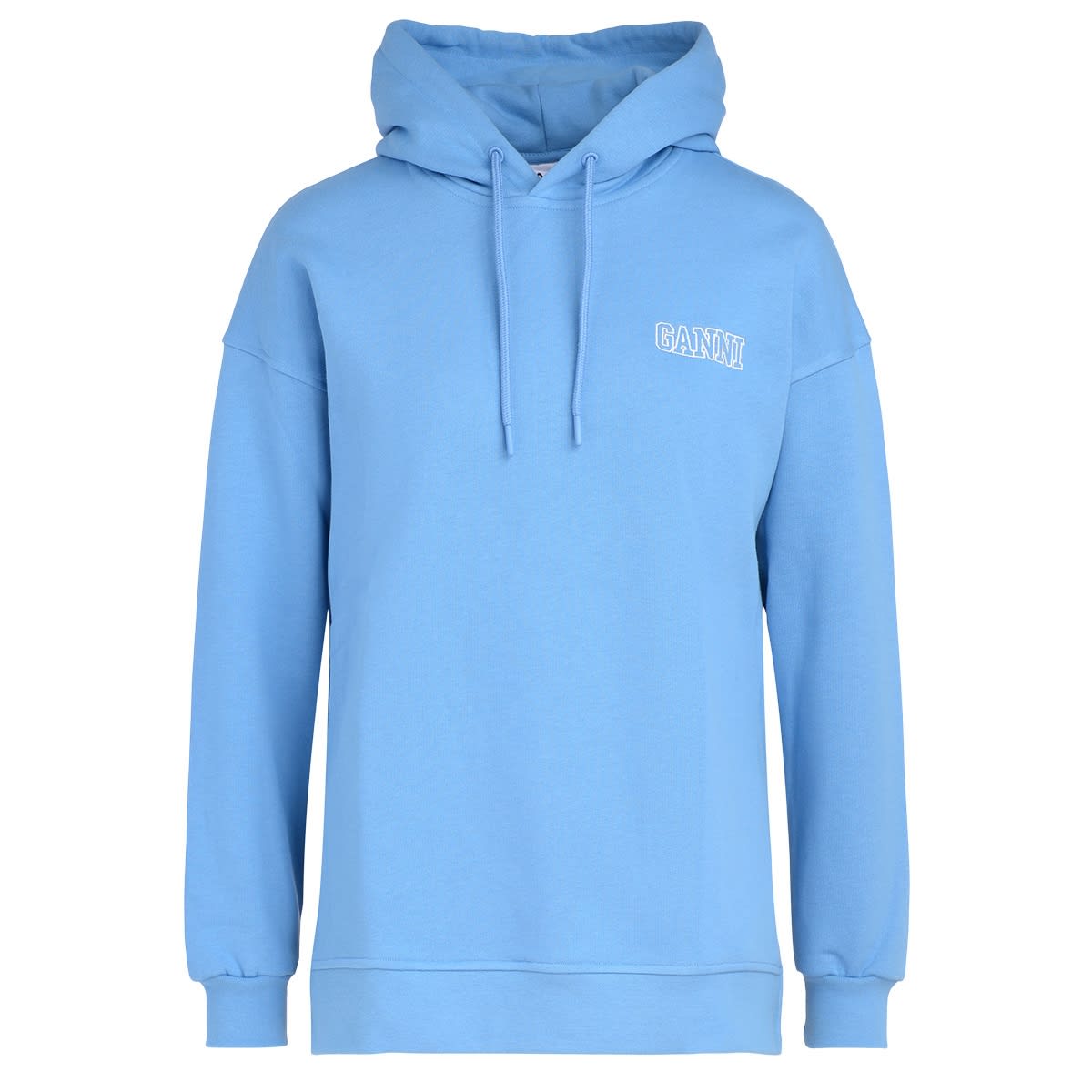 Ganni Software Light Blue Hooded Sweatshirt