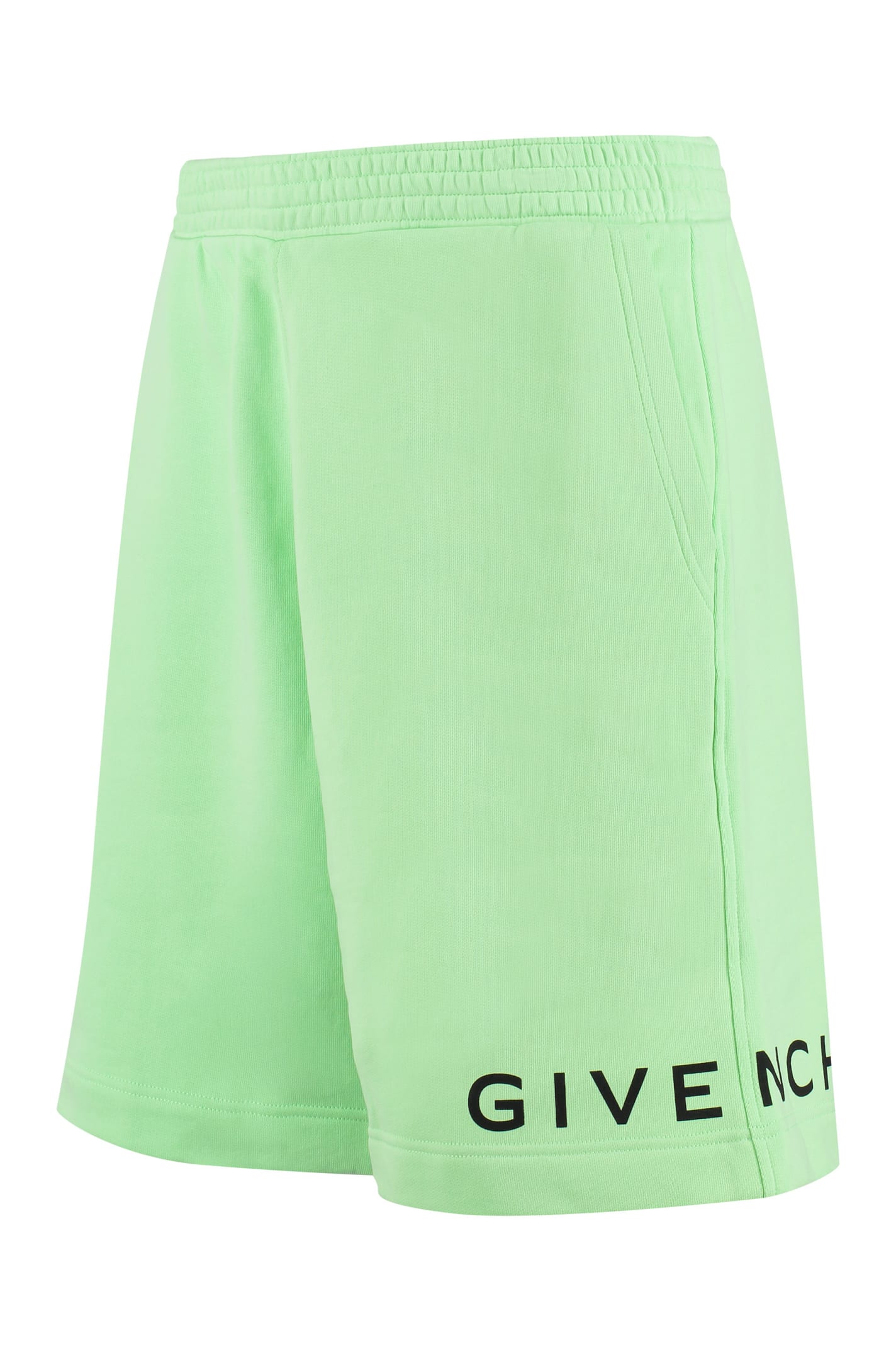Shop Givenchy Logo Print Sweatshorts In Green