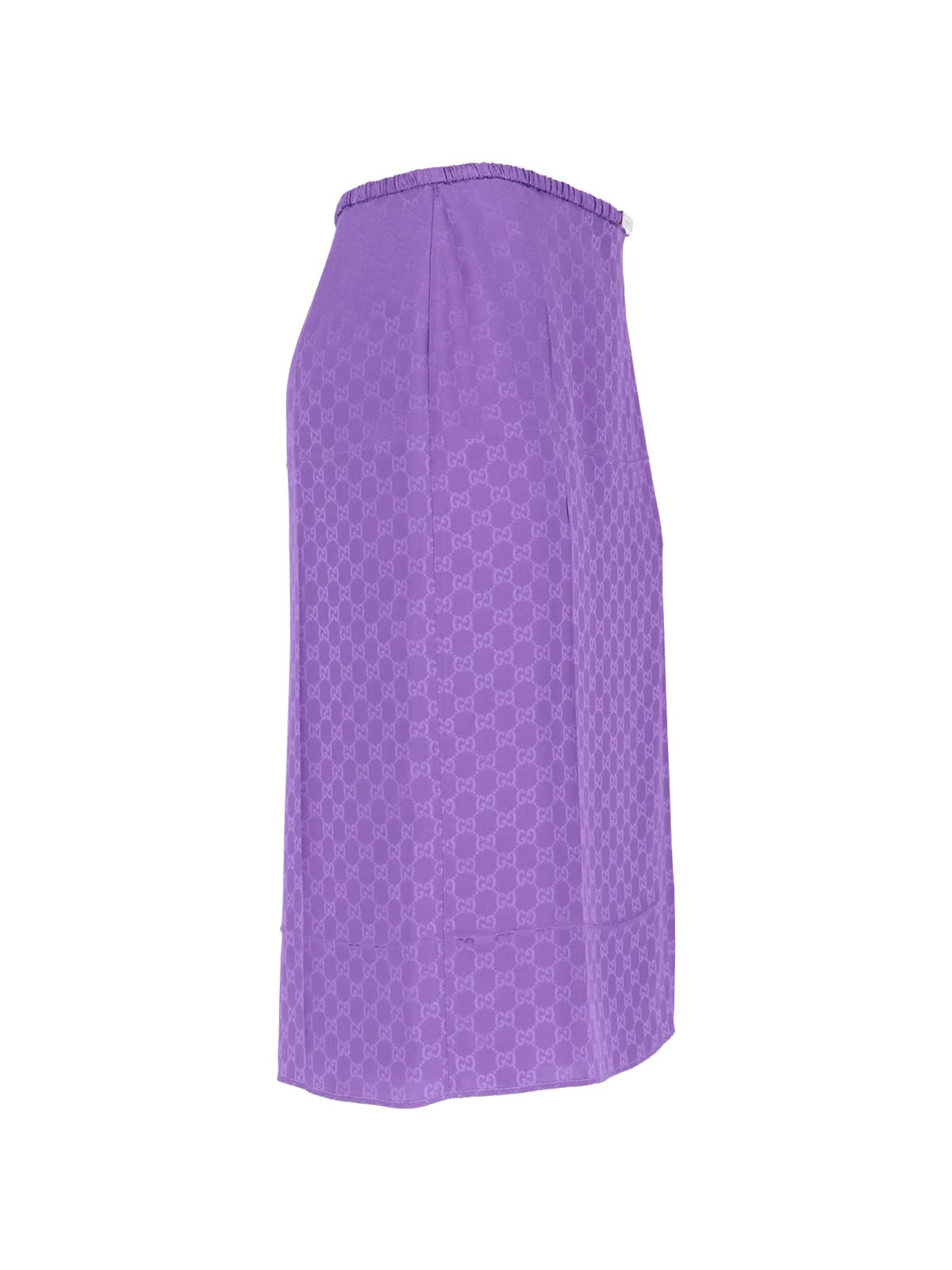 Gucci Silk Midi Skirt In Purple