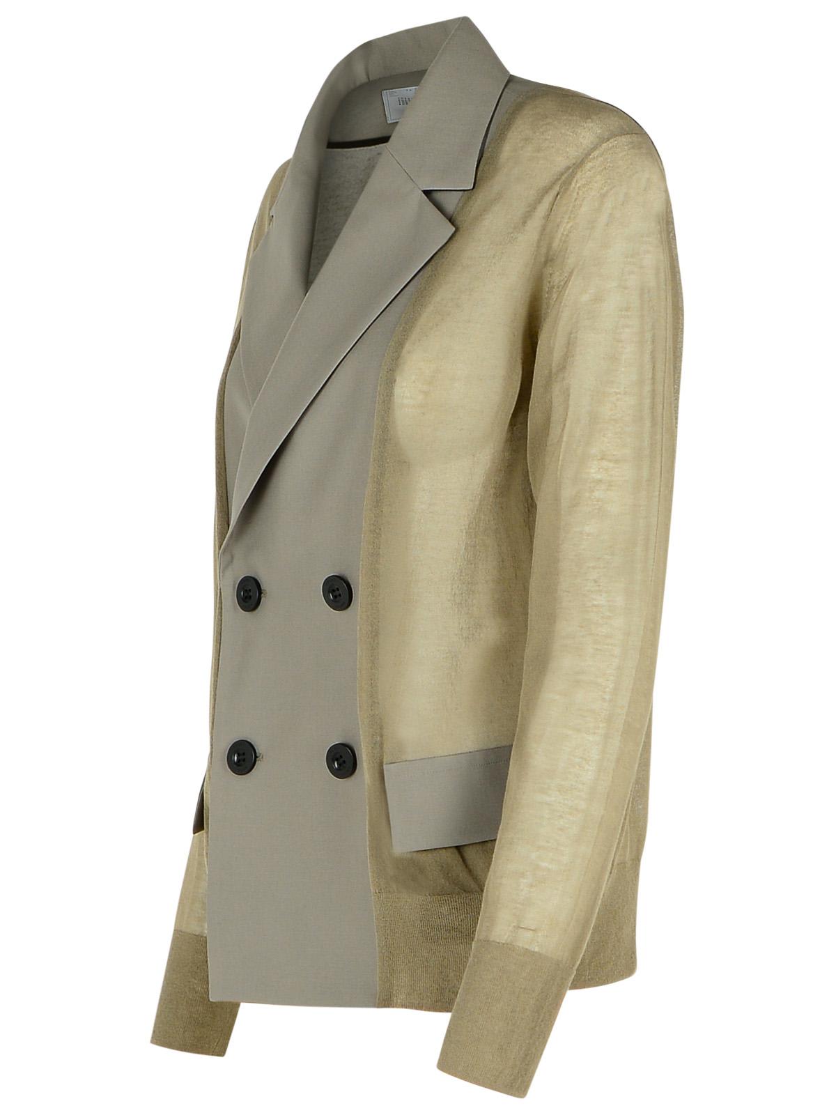 Sacai Double-breasted Blazer Button Detailing In Green