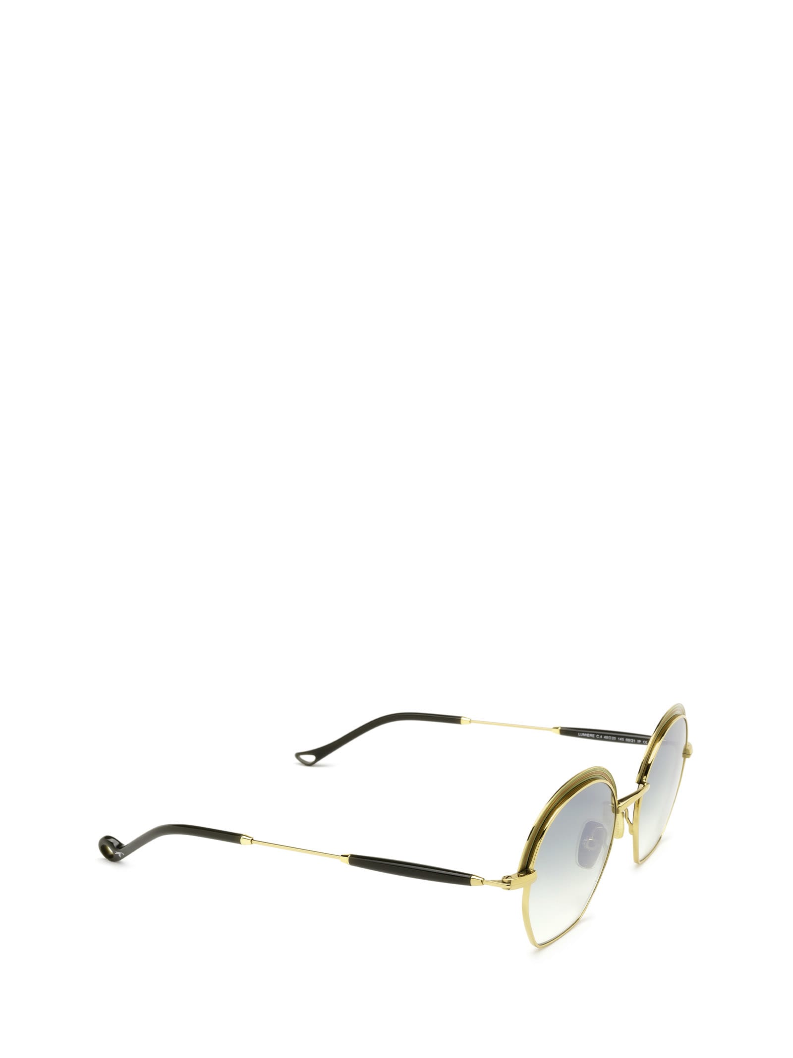 Shop Eyepetizer Lumiere Sun Green And Gold Sunglasses