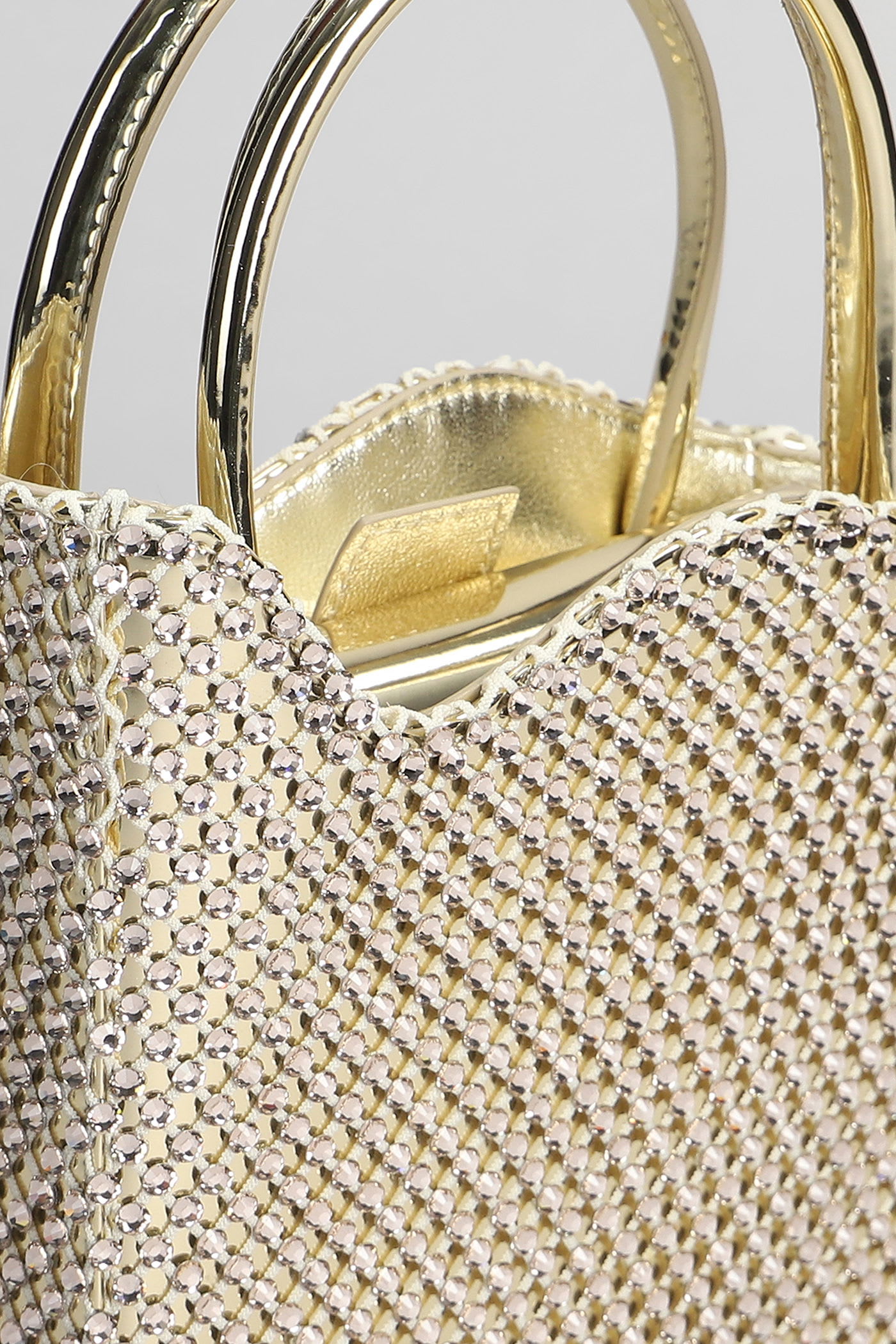 Shop Le Silla Mini Gilda Shoulder Bag In Platinum Leather