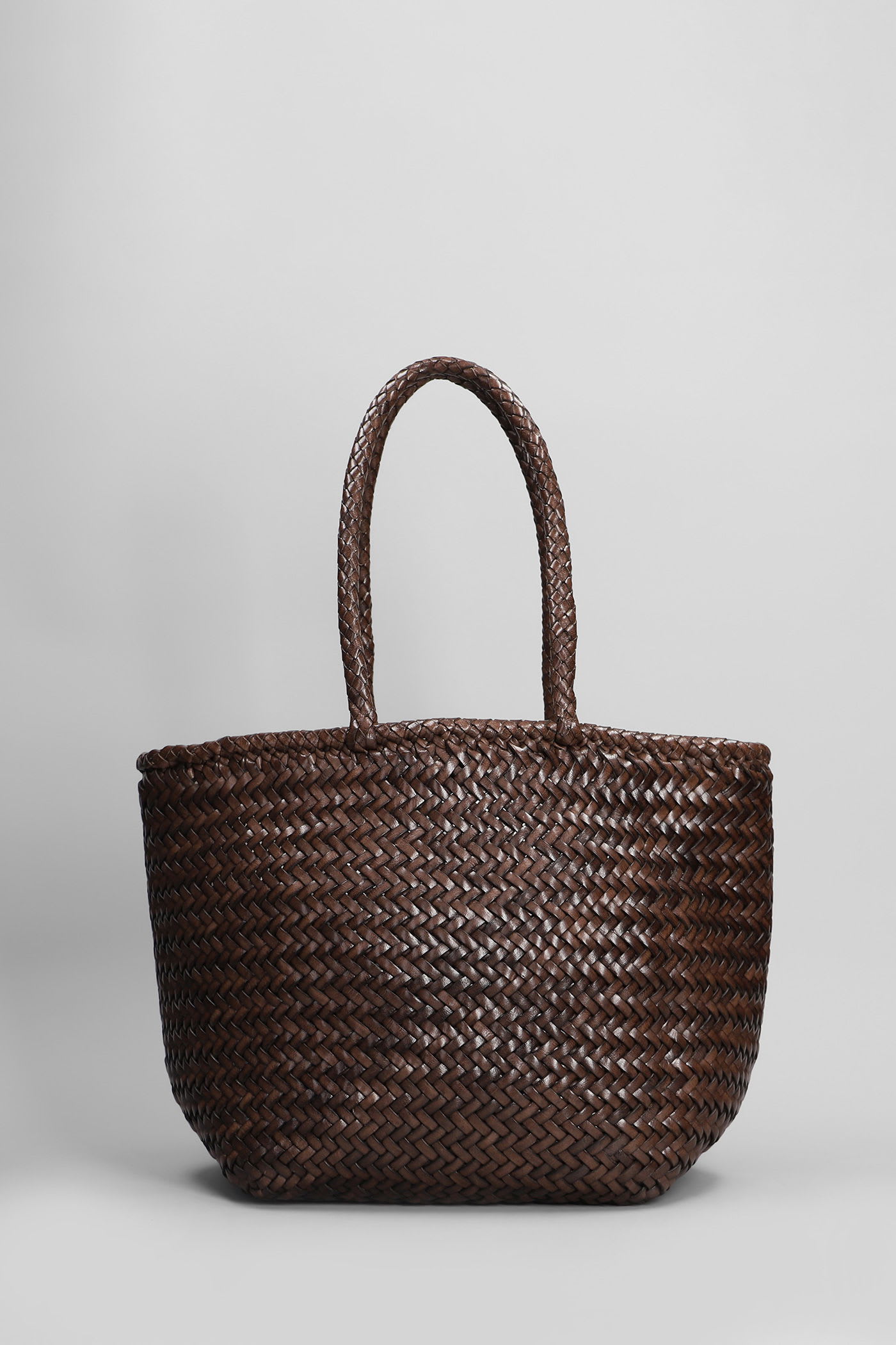 Dragon Diffusion Grace Basket Small Tote In Brown Leather In Brown