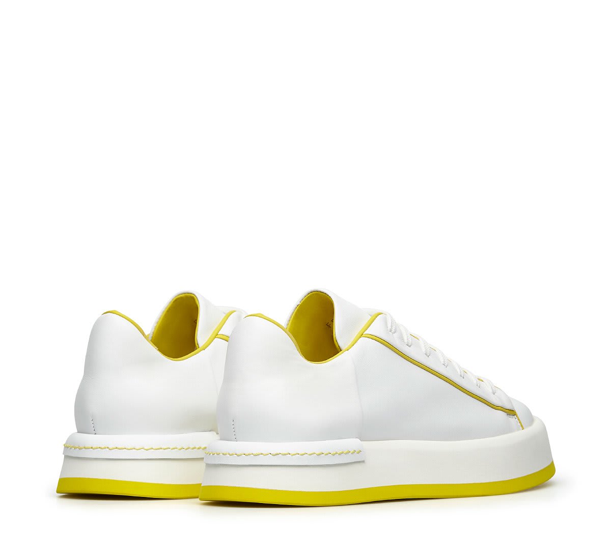 Shop Fabi Sneaker In Bianco+giallo