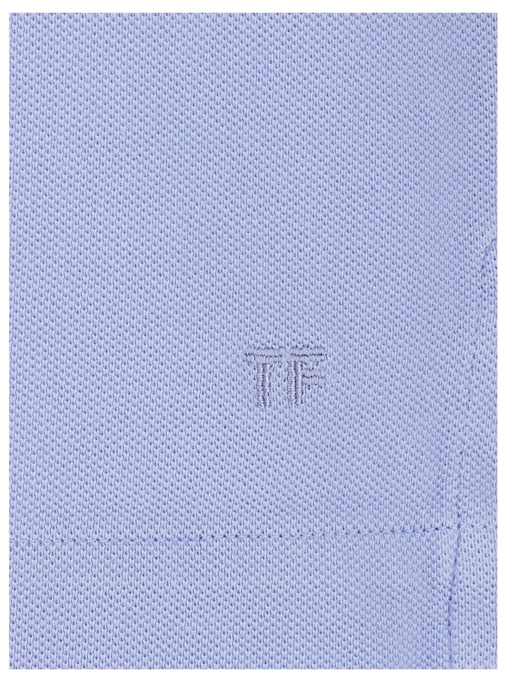 Shop Tom Ford Light Blue Tennis Polo Shirt With Short Sleeves In Cotton Man