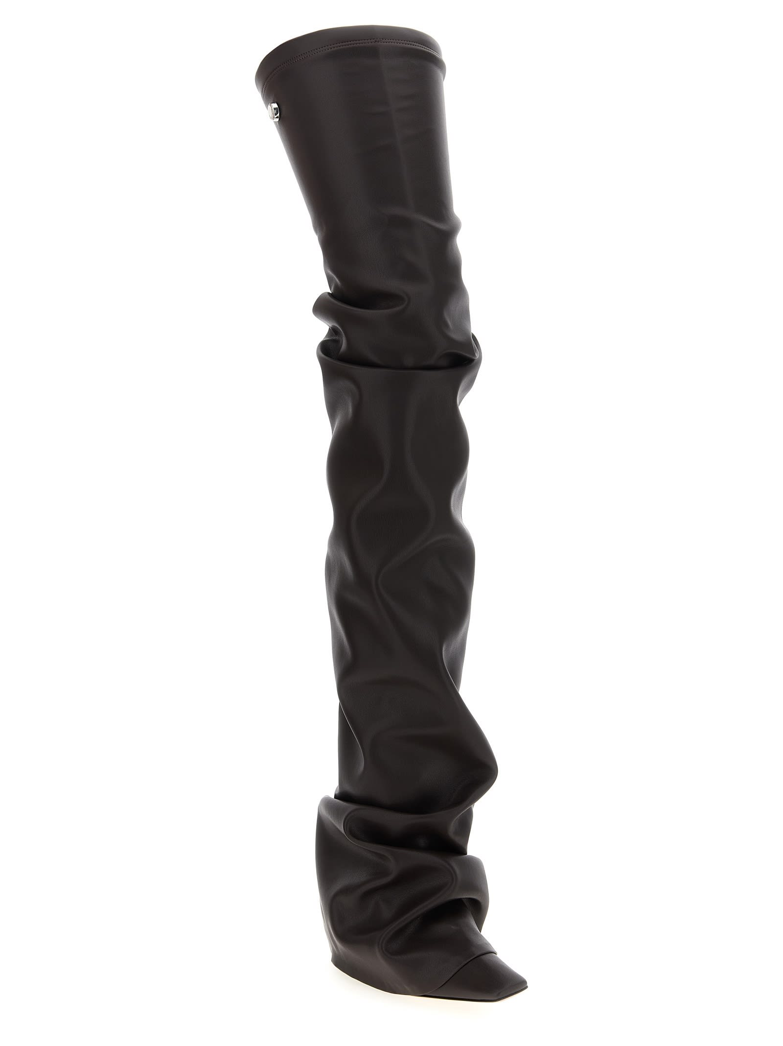Attico Black "robin Otk" Thigh-high Boots