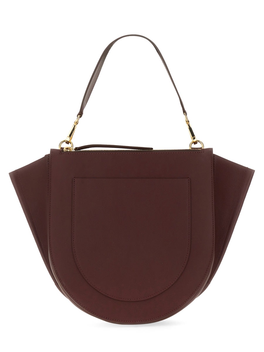 Shop Wandler Bag Hortensia Medium In Bordeaux