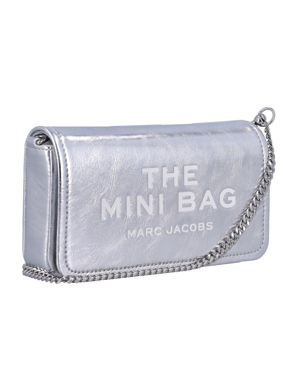 Shop Marc Jacobs Metallic Chain Mini Crossbody Bag In Silver