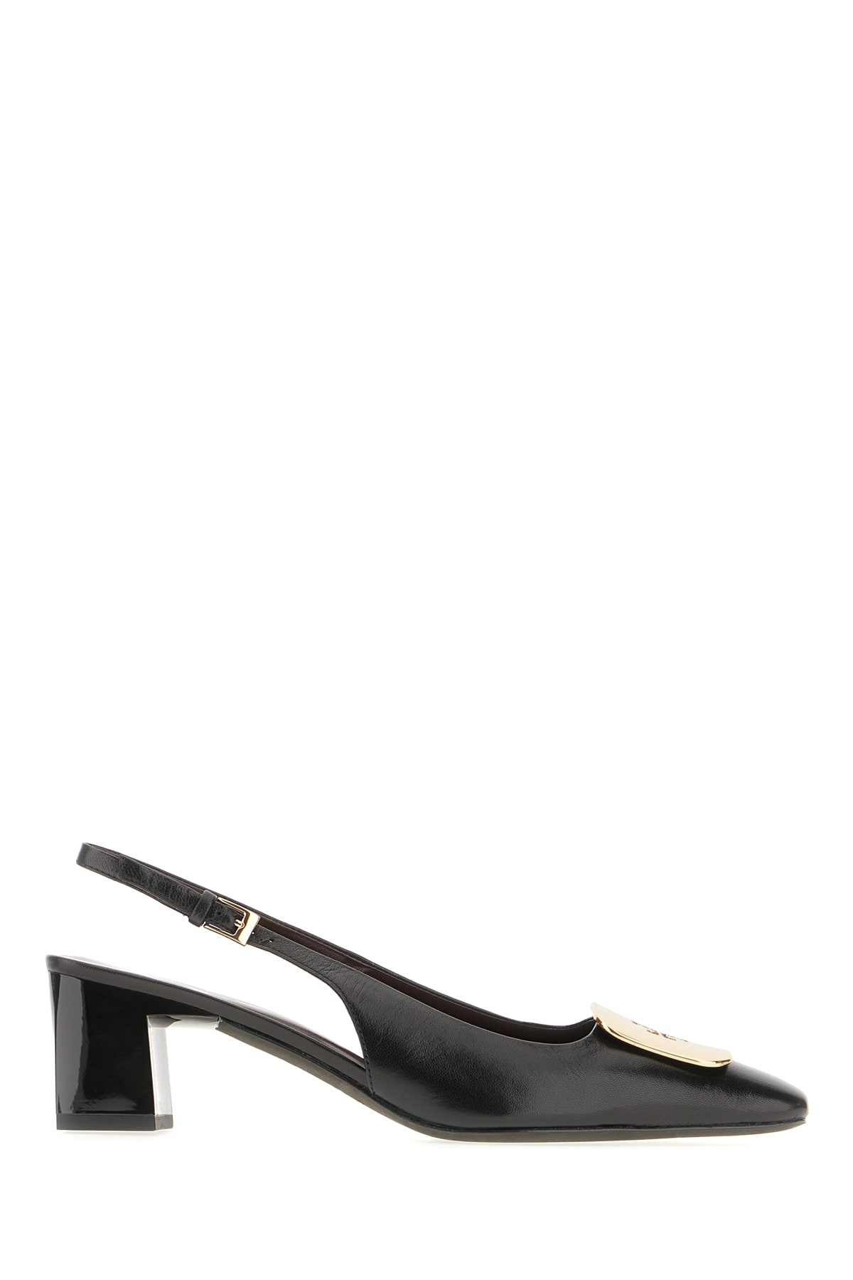 Tory Burch Black Leather Georgia Pumps In Perfect Black