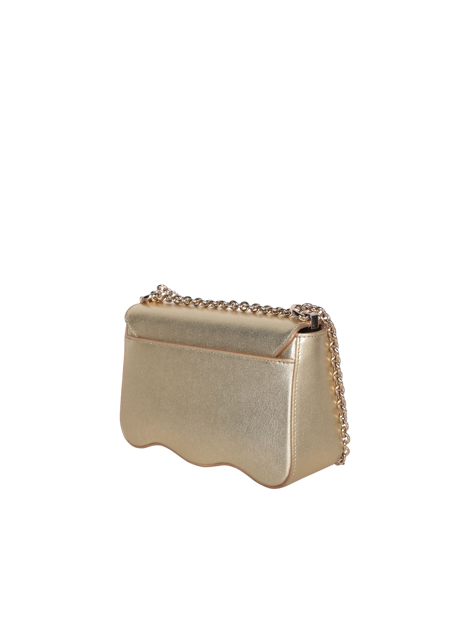 Shop Furla 1927 Wave Gold Bag In Metallic