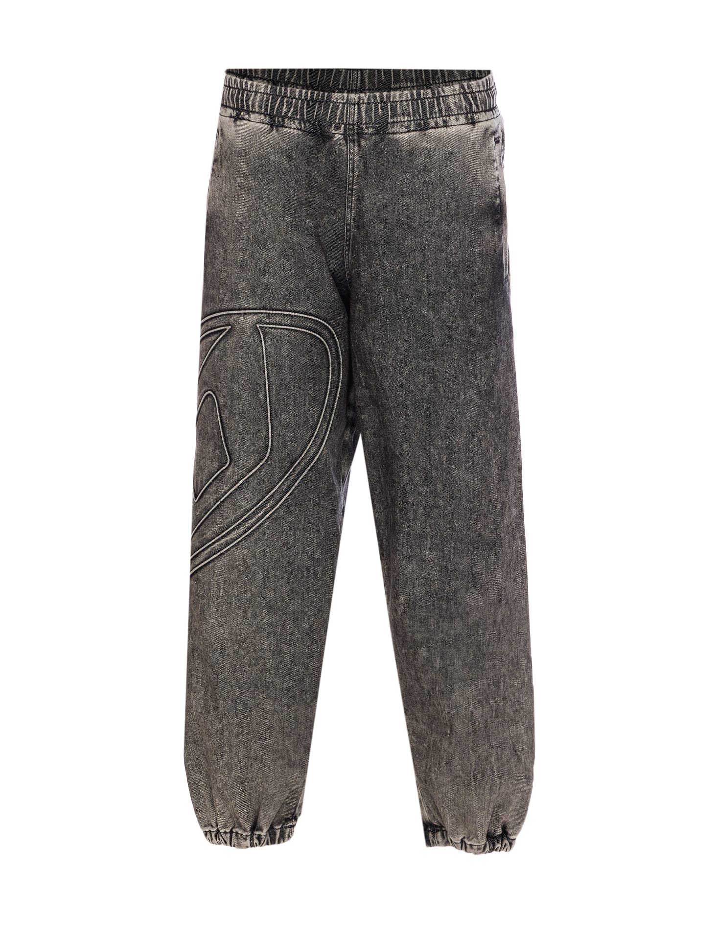 Diesel Track Pants With Embroidered Detail And Pockets In Gray