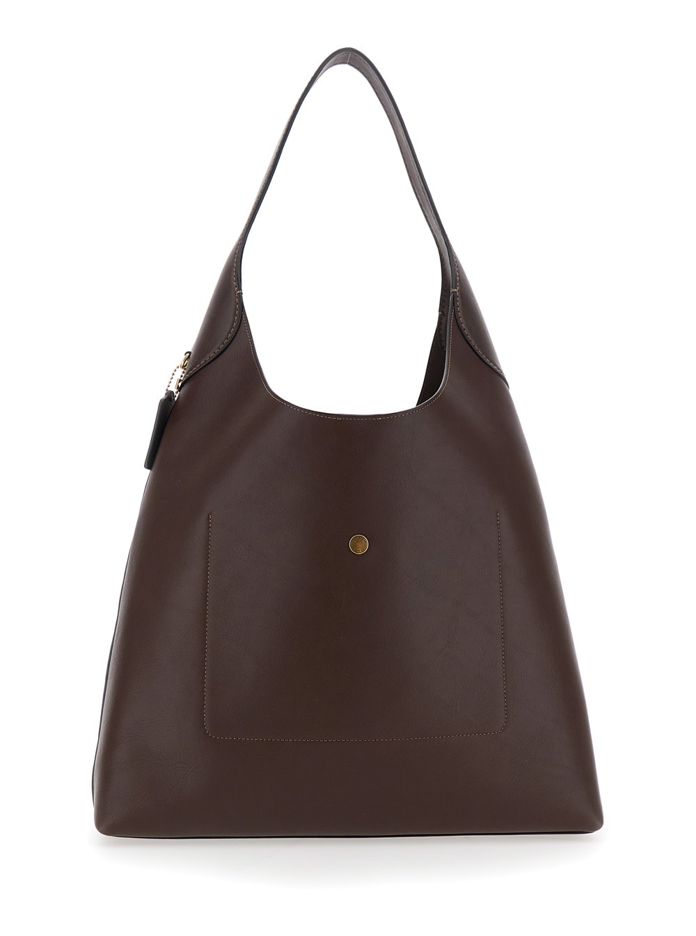 Coach Brooklyn Brown Shoulder Bag With Logo Lettering On The Front In Leather Woman In Brown