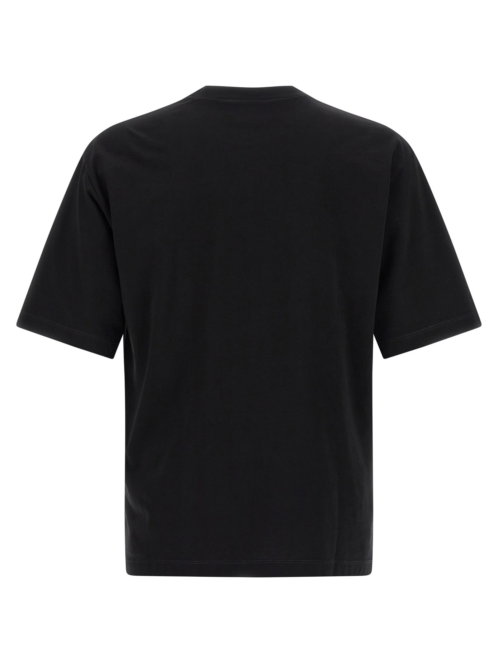 Dsquared2 Loose Fit Black Cotton T-shirt With Vintage Logo In Black
