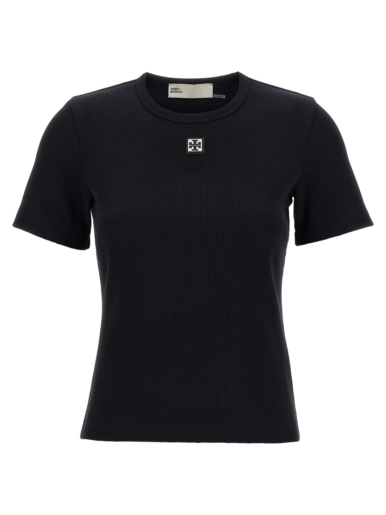 Tory Burch Logo Plaque T-shirt In Black