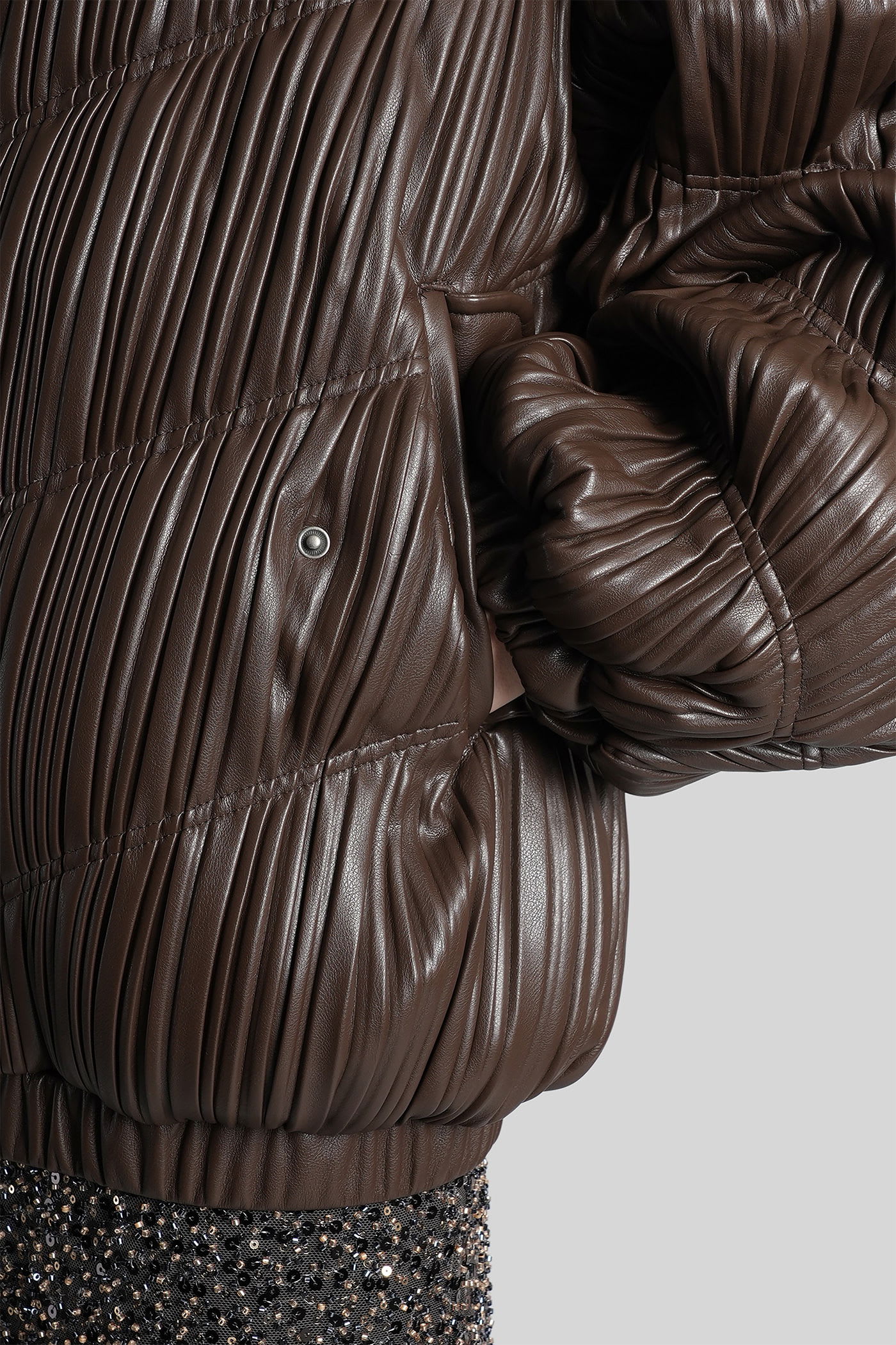 Rotate Birger Christensen Bomber Jacket In Brown Polyester In Brown