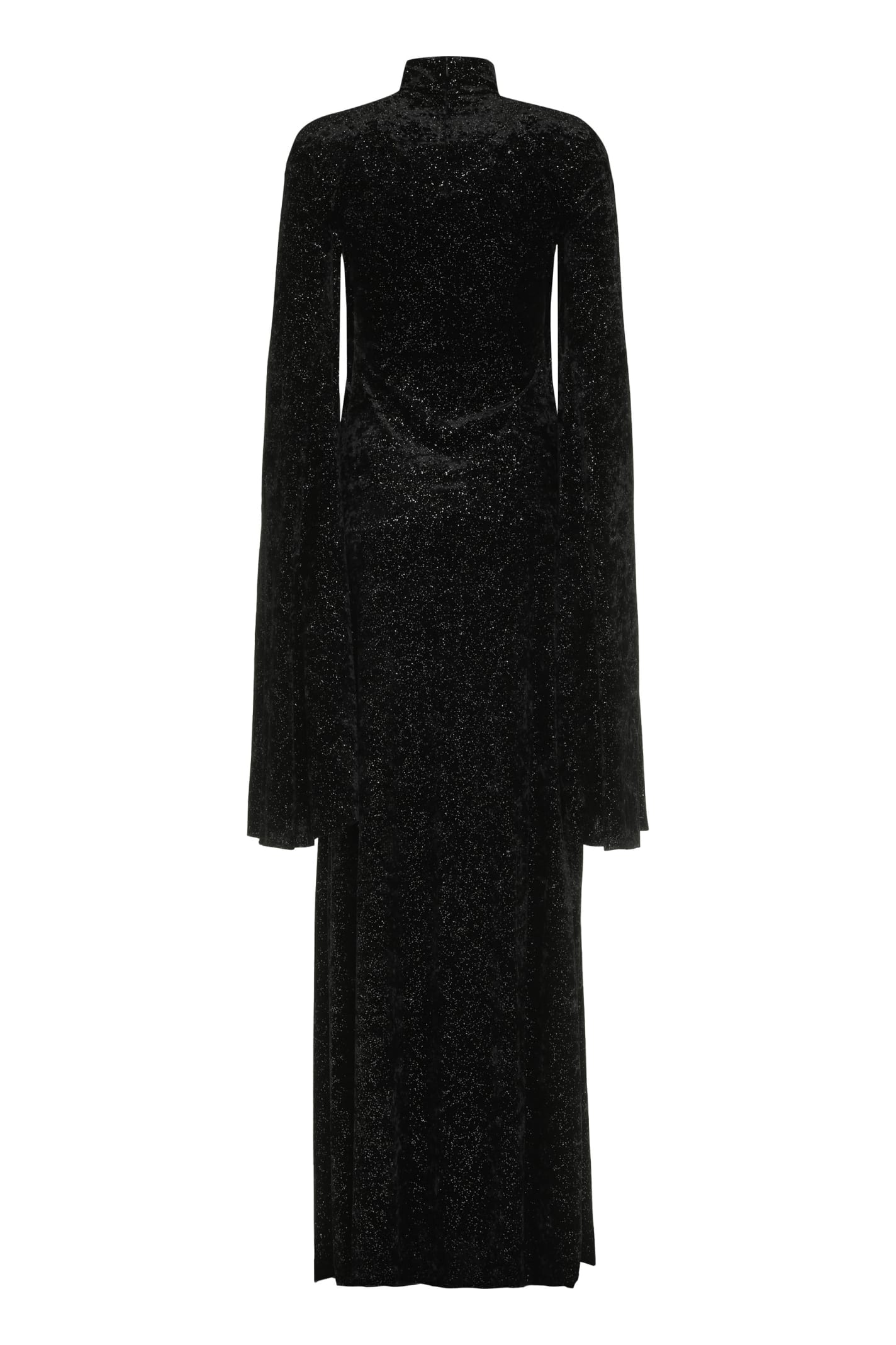 Shop Balenciaga Velvet Maxi Dress In Black