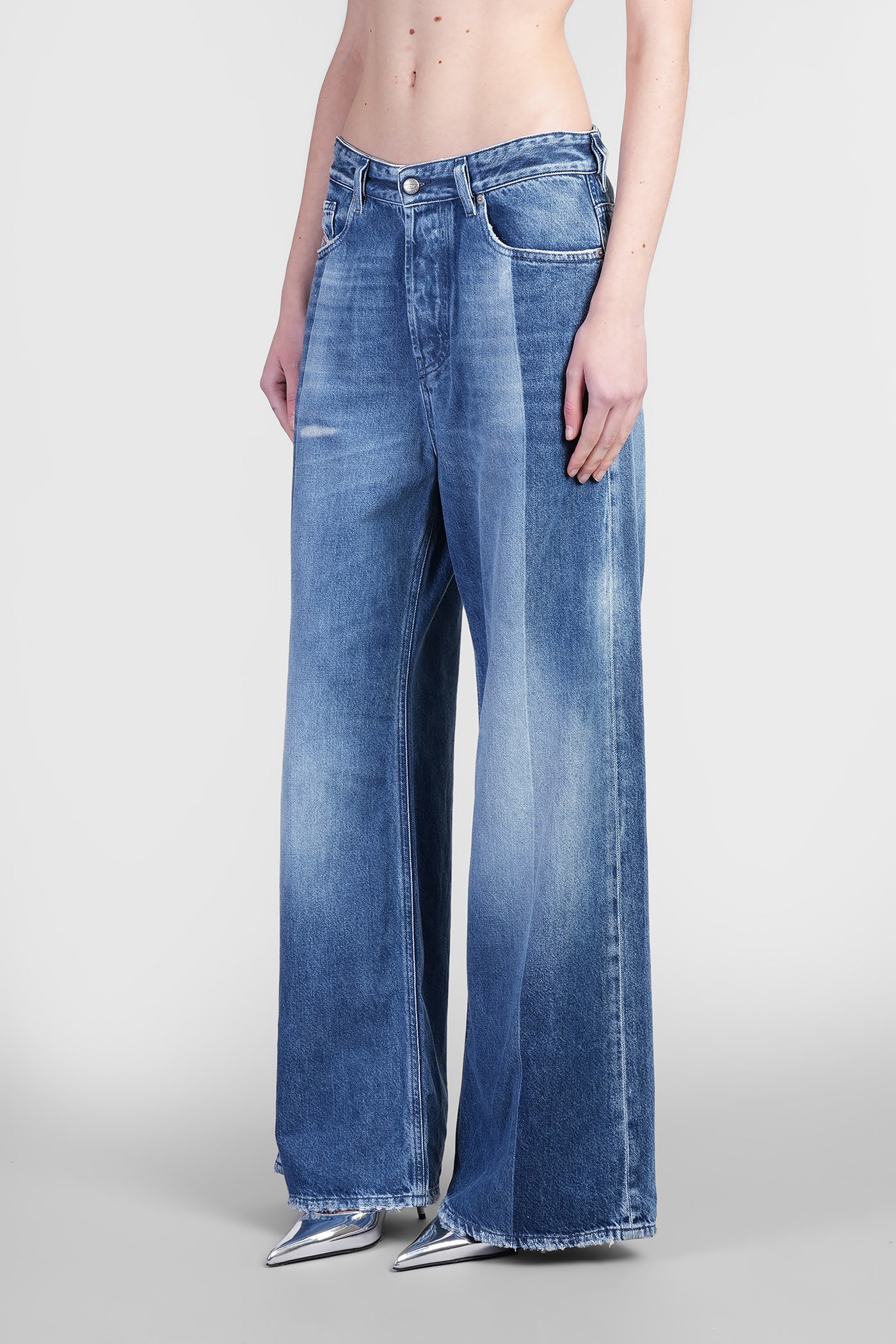 Diesel D-hush Partially Organic Cotton Flared Jeans With Back Logo Patch
