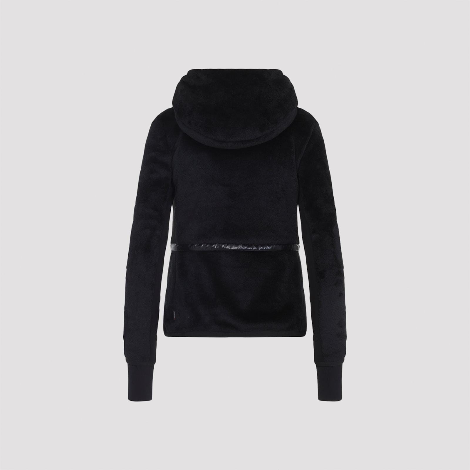 Moncler Hooded Quilted Fleece Down Jacket In Animal Print