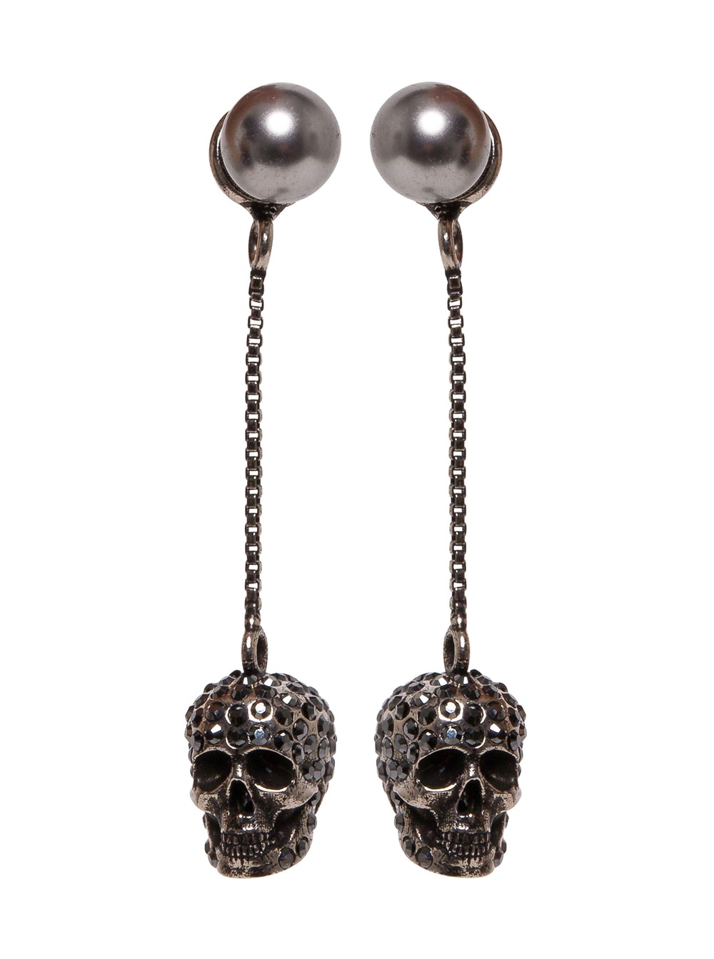 Alexander McQueen Skull Silver Colored Brass Earrings