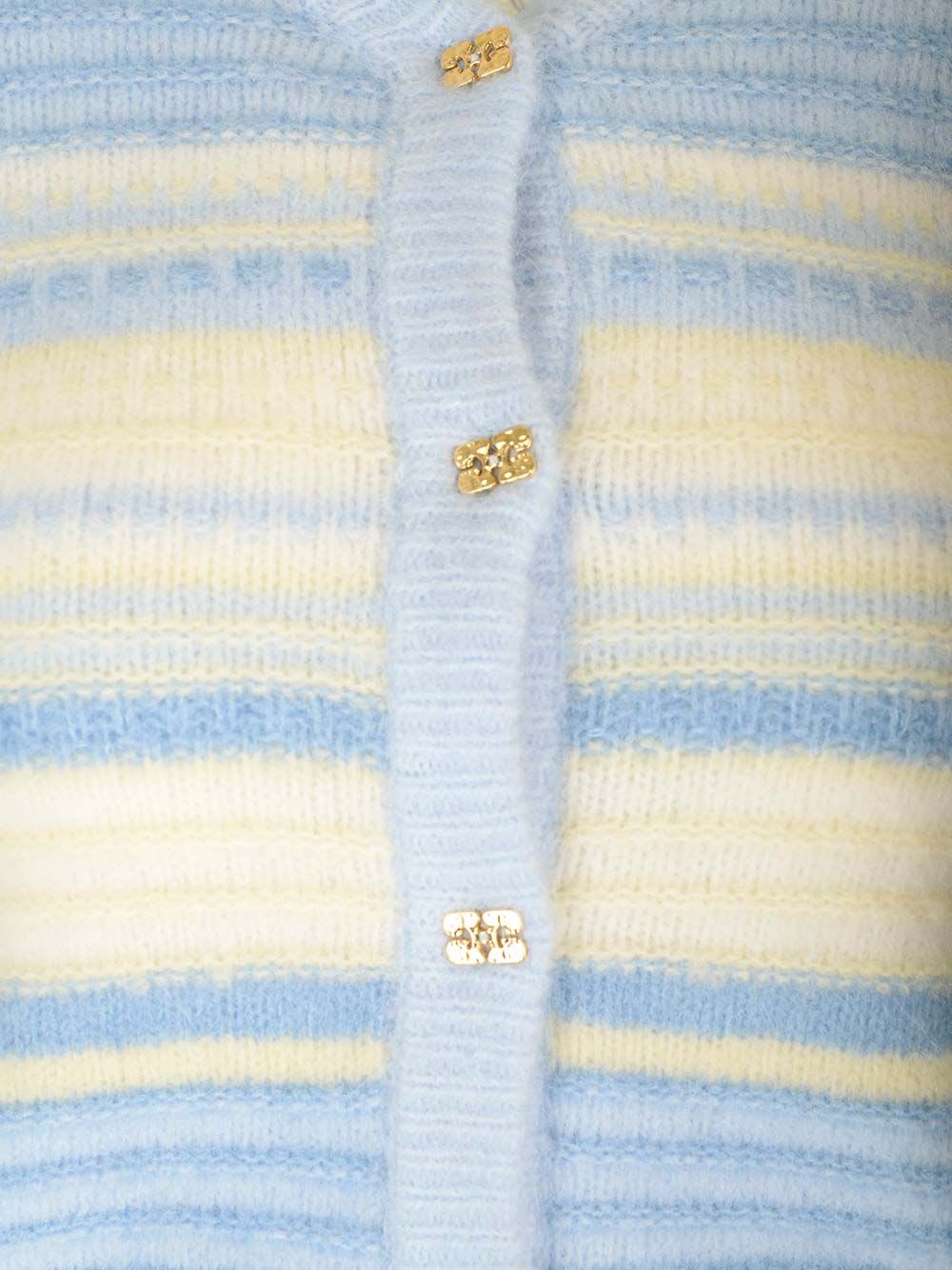 Shop Ganni Wool Cardigan In Clear Blue