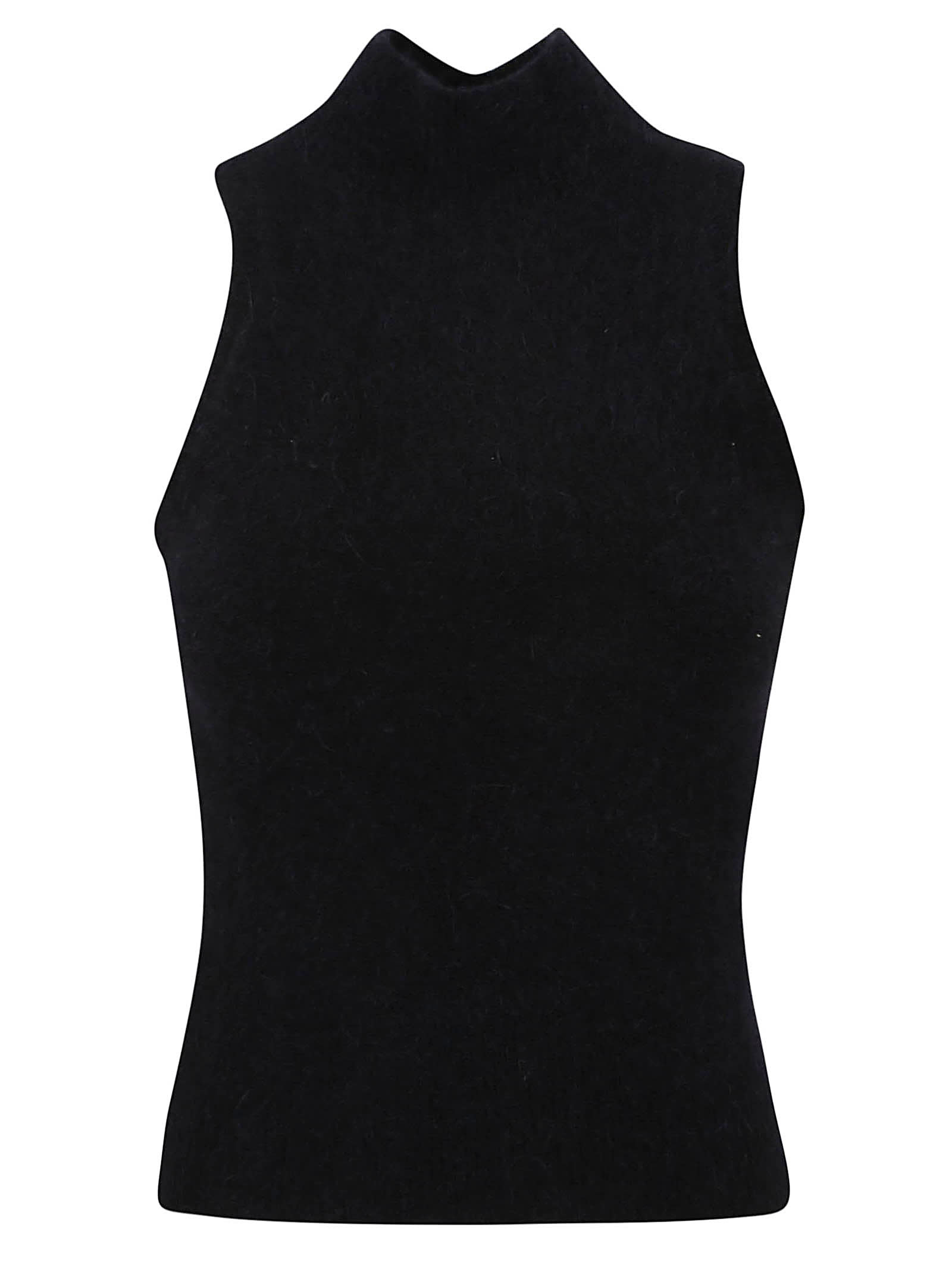 Shop Patou Alpaca Sleeveless Top In Black