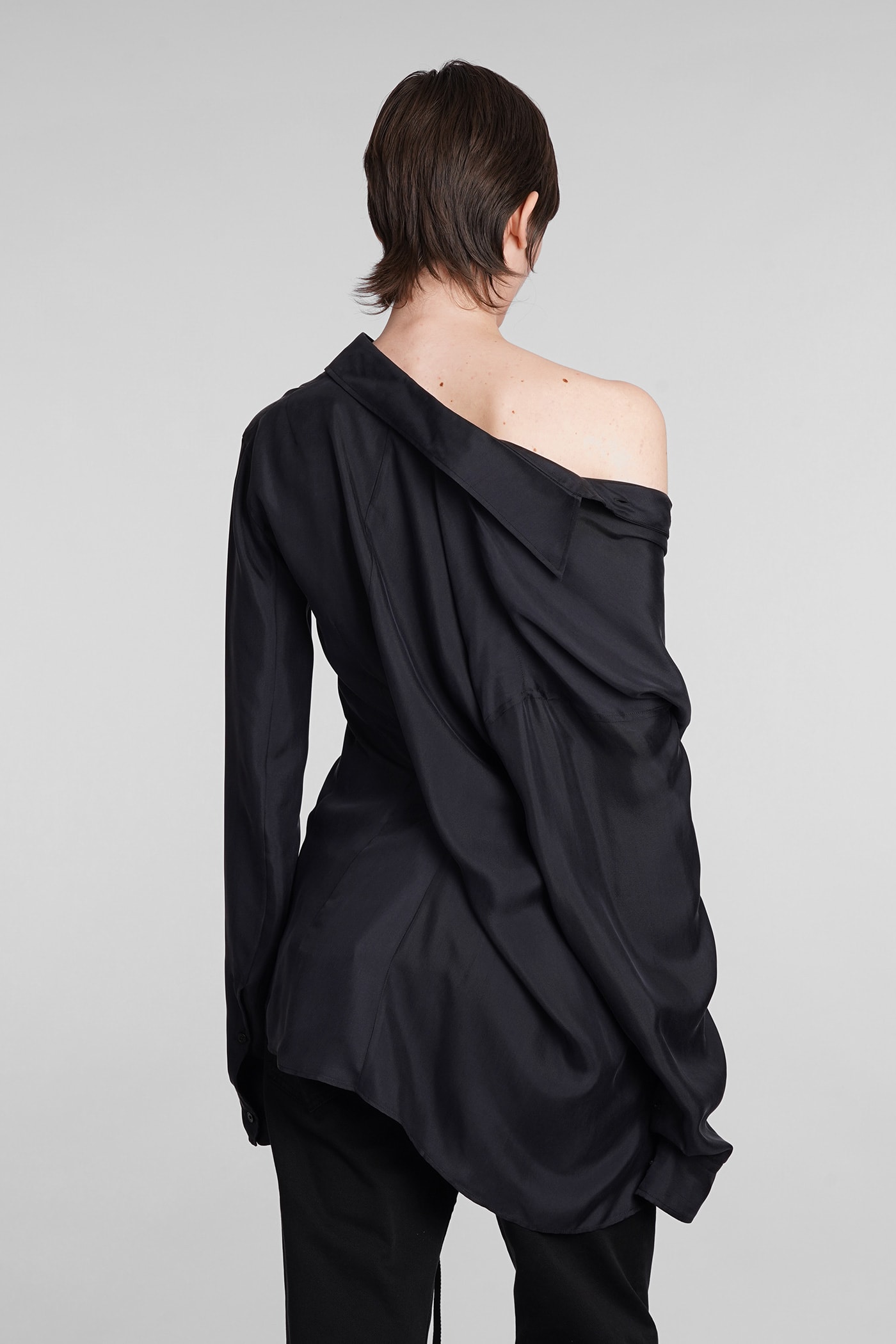 Shop Ann Demeulemeester Shirt In Black Silk