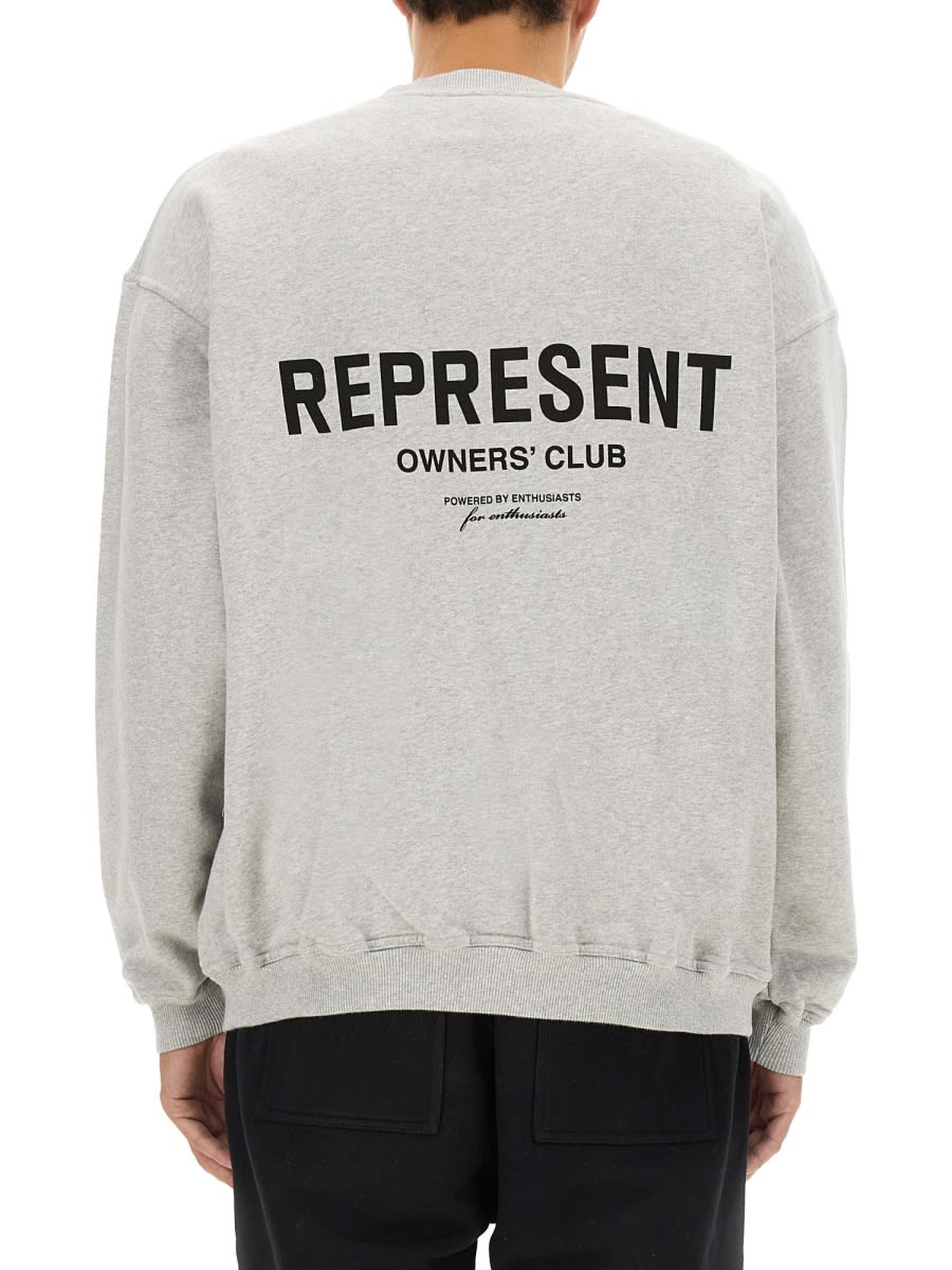 Represent Owners Club Oversize Cotton Sweatshirt In Grey