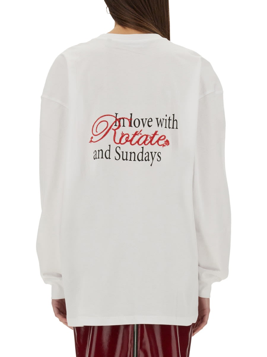 Rotate Birger Christensen Jersey Long-sleeve T-shirt In White