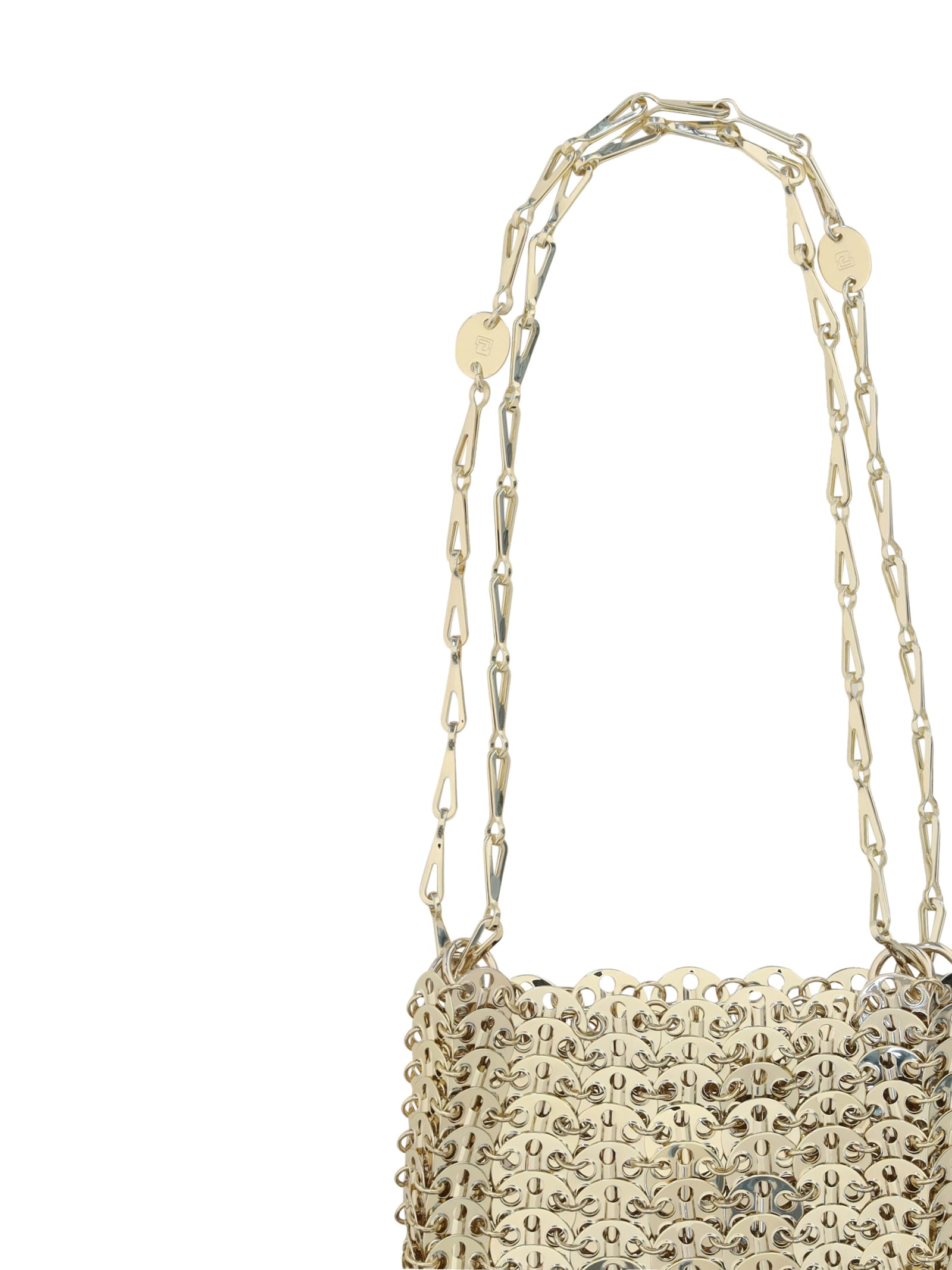 Shop Rabanne Nano 1969 Shoulder Bag In Light Gold