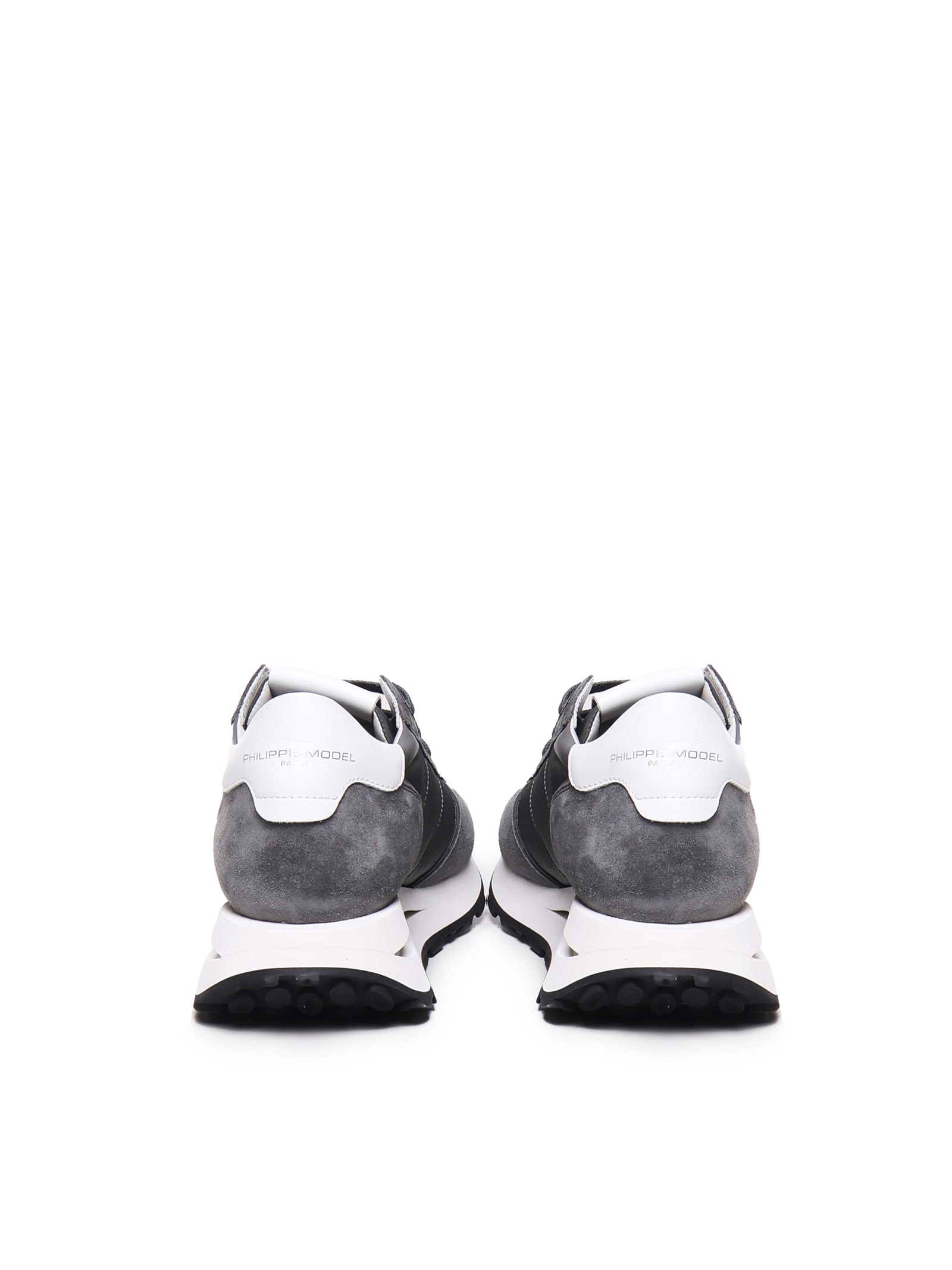 Shop Philippe Model Tropez Haute Low Sneakers In Mondial_anthracite