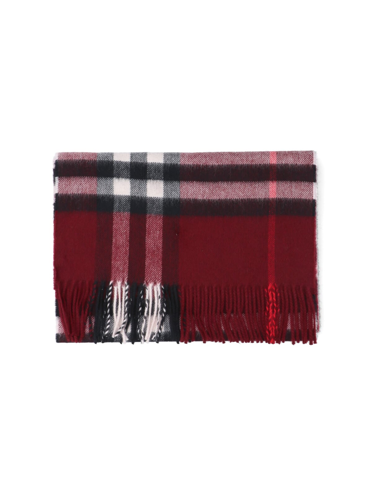 Burberry Check Scarf In Red