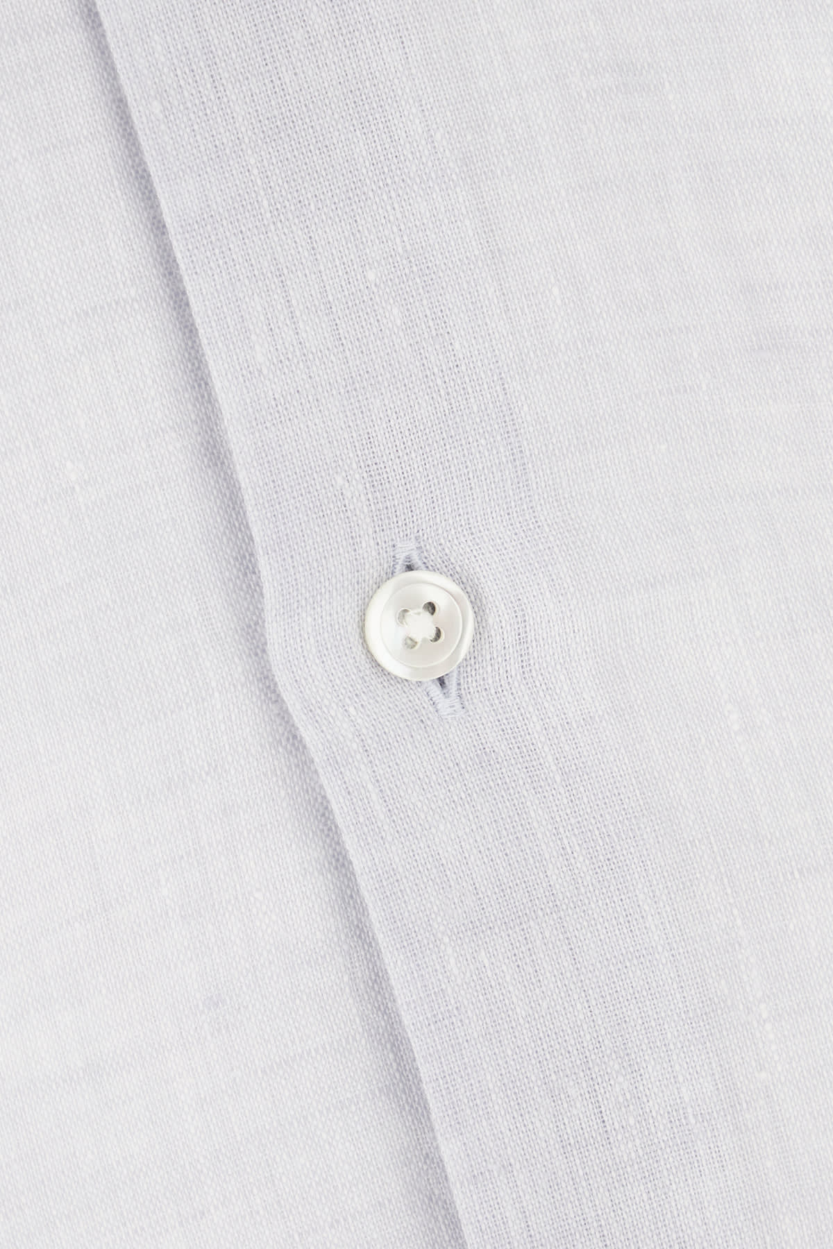 Corneliani Pastel Light Blue Linen Shirt In Bianco