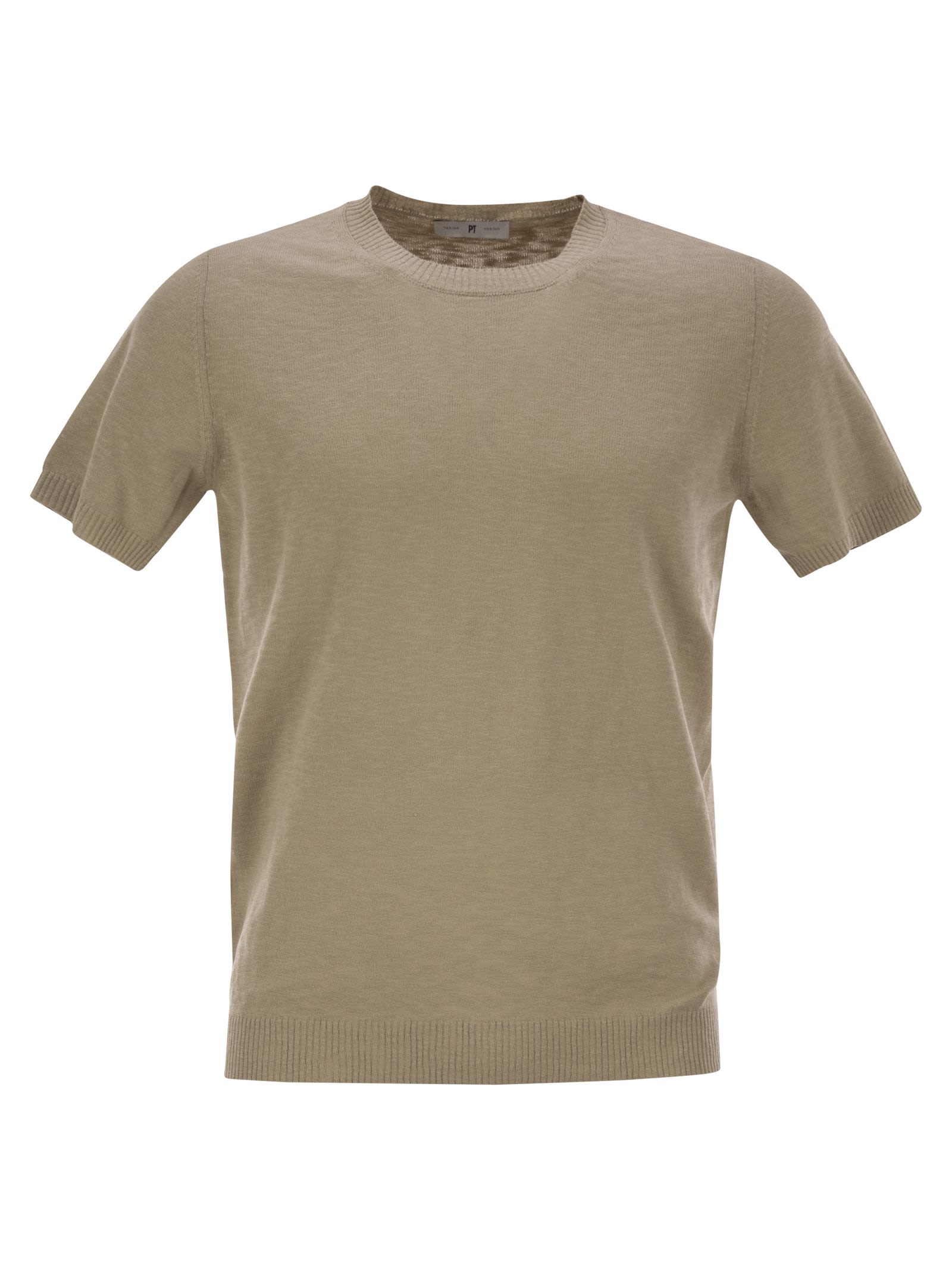 Crew-neck Short-sleeved Cotton Jersey