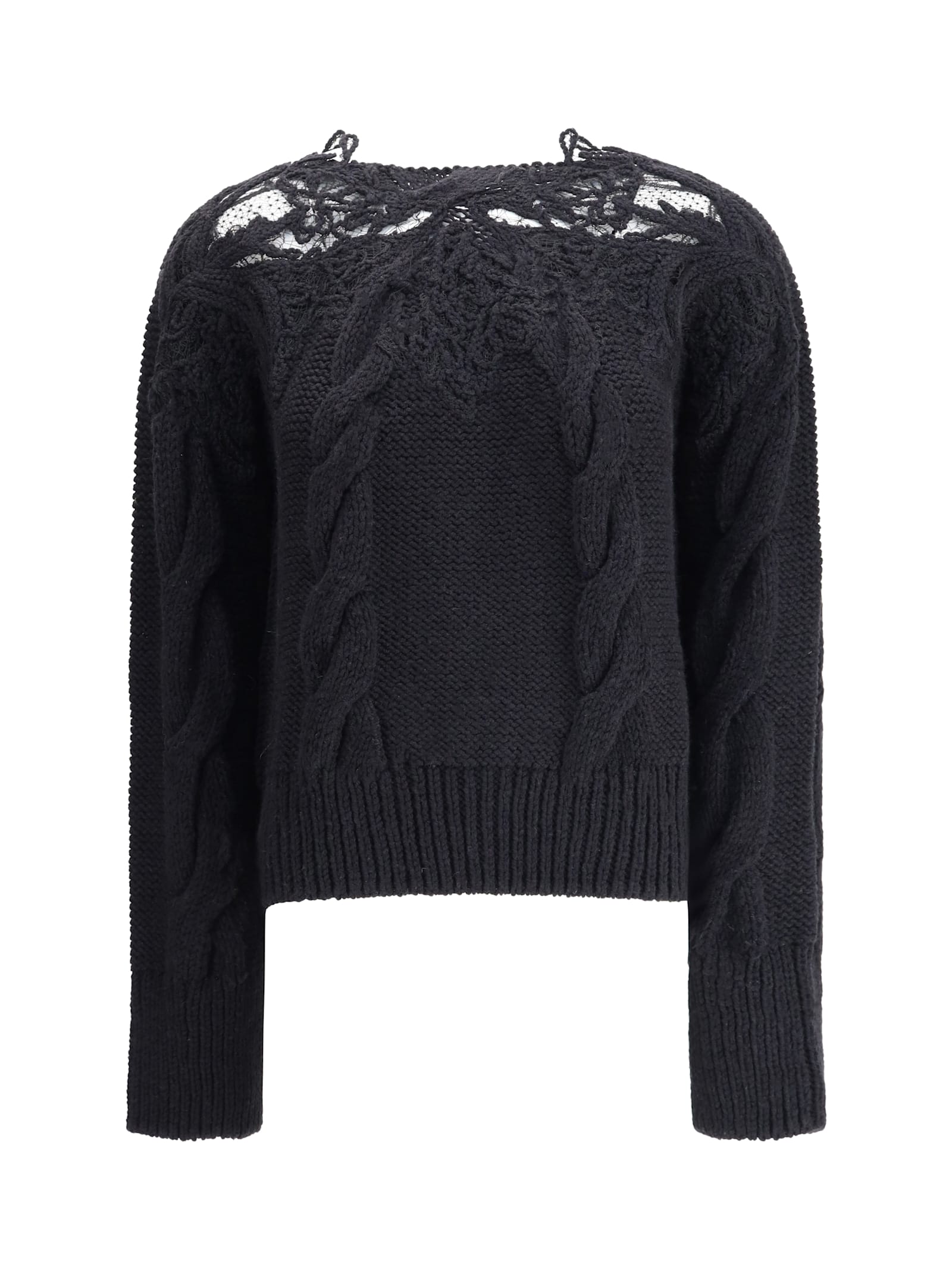 Ermanno Scervino Embroidery Sweater In Black
