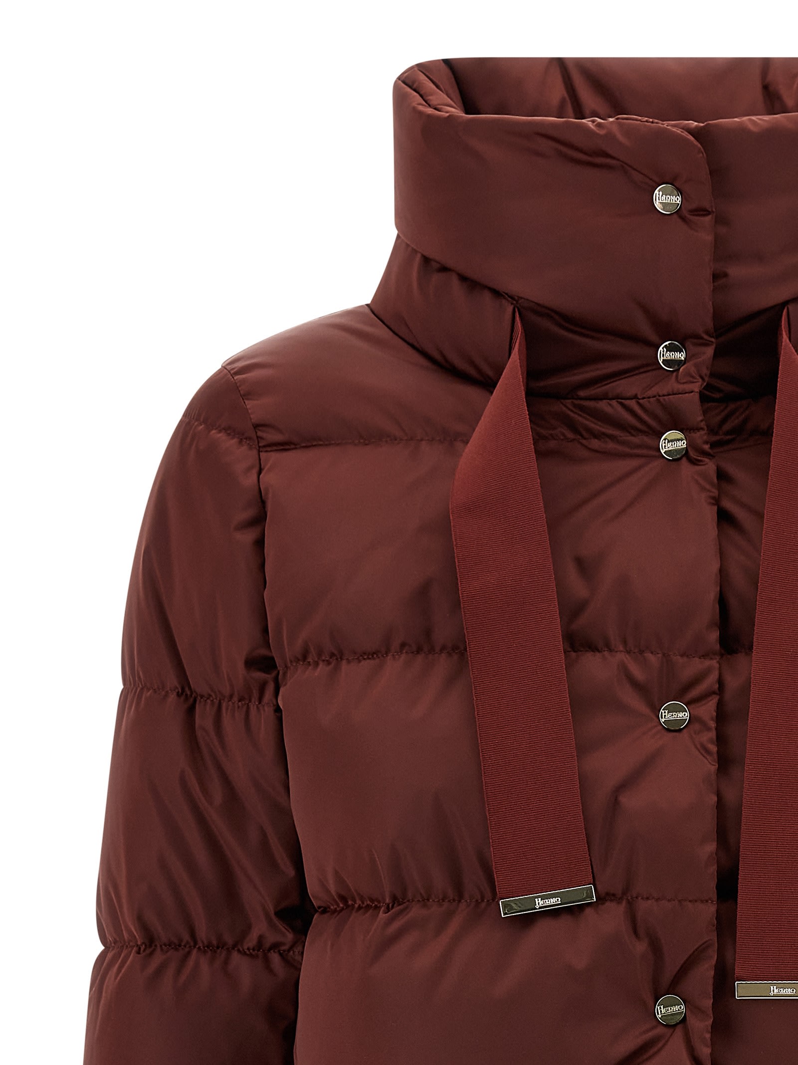 Herno Shiny Satin Down Jacket In Black