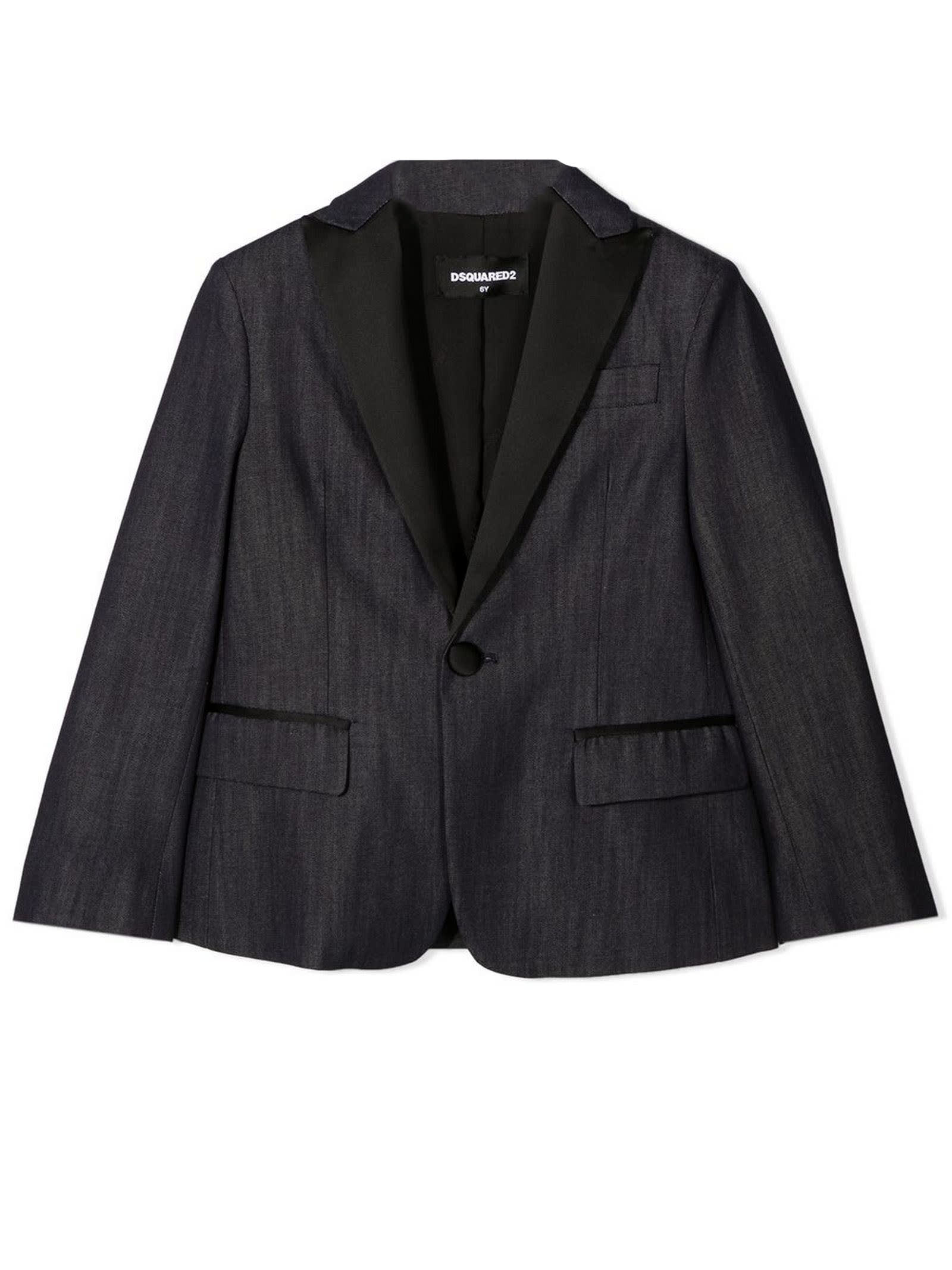 Click to view more detailed imagery on our partner's website Dsquared2 Kids' Peak Lapels Jacket In Blue